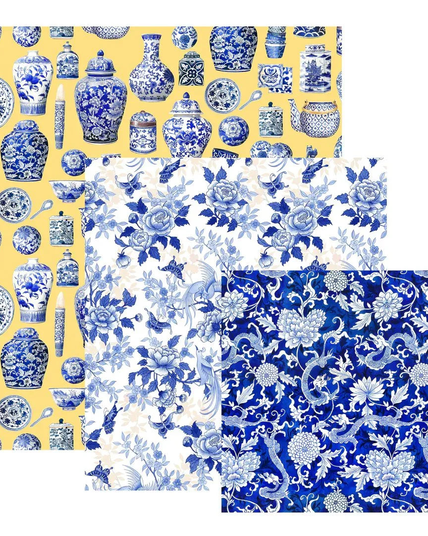 SINGLAPA | Chinoiserie Blues Beeswax Wrap