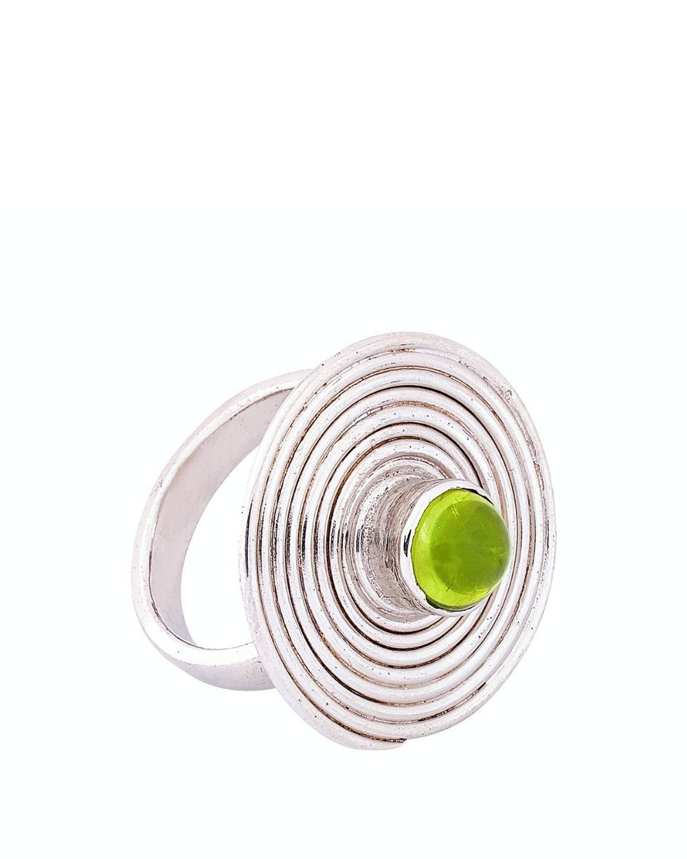 CREATIVE JEWELLERY STUDIO | Burmese Peridot (1.75ct), Rhodium Plated Silver, "Pansodan" Ring | Design of Gems
