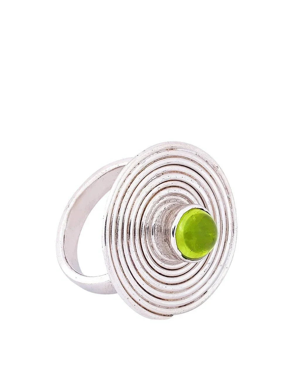 CREATIVE JEWELLERY STUDIO | Burmese Peridot (1.75ct), Rhodium Plated Silver, "Pansodan" Ring | Design of Gems
