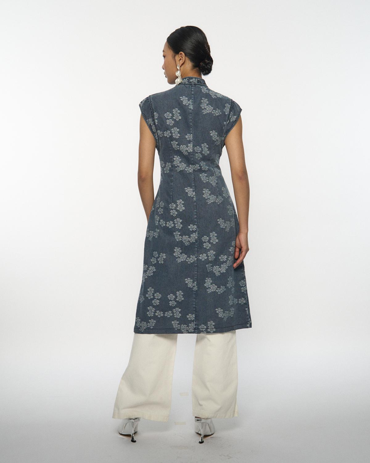 DRESSING PAULA | Denim Cheongsam Top
