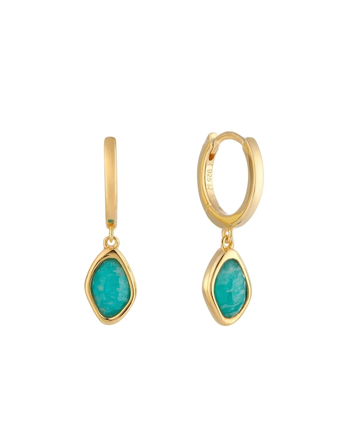 RINA LEE | Courage Amazonite Hoop Dangle Earrings