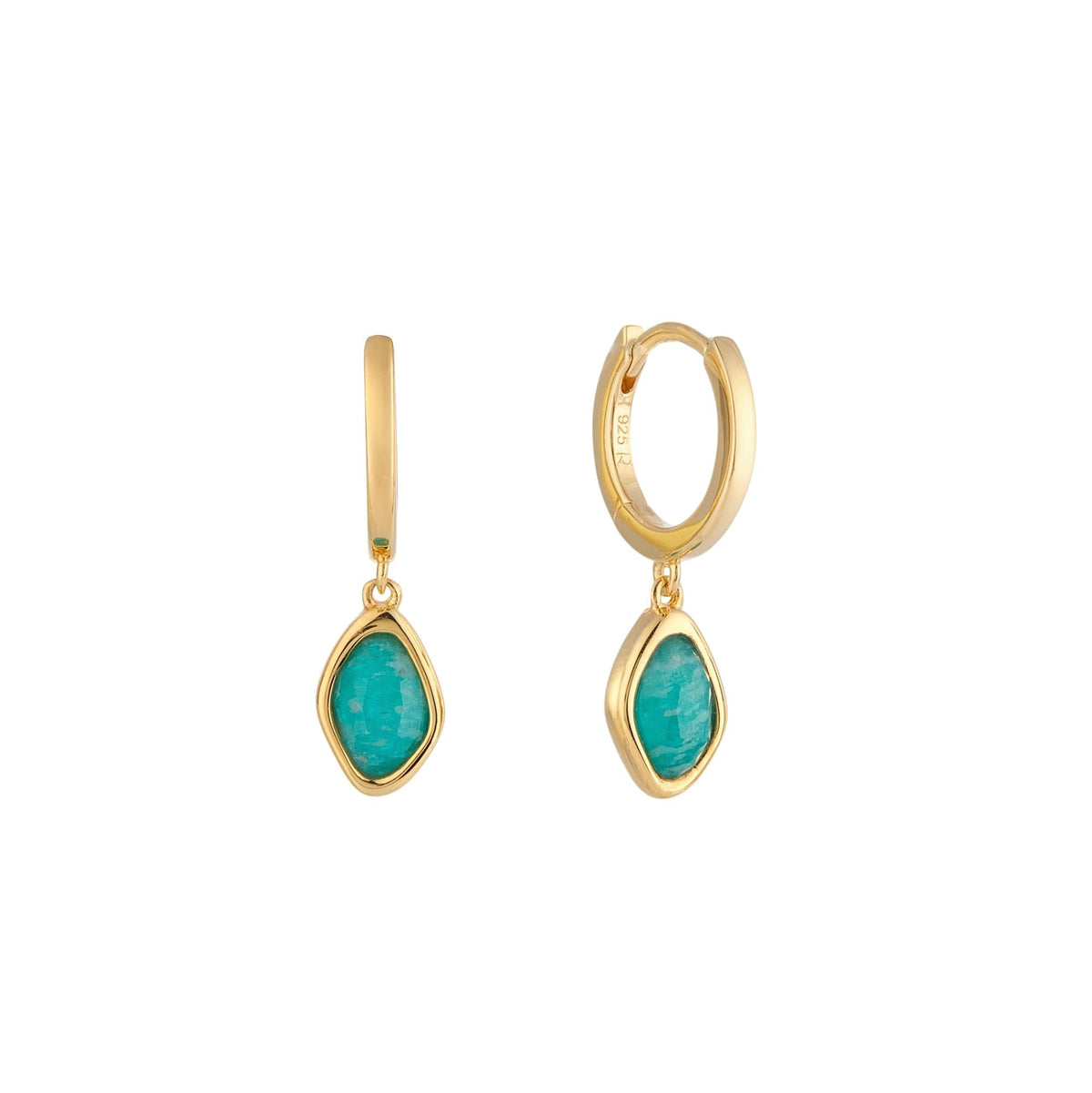 RINA LEE | Courage Amazonite Hoop Dangle Earrings