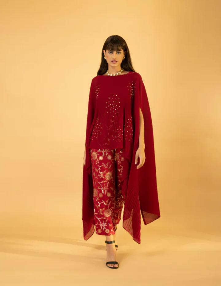 JINDER'S | Cherry Red Kaftan