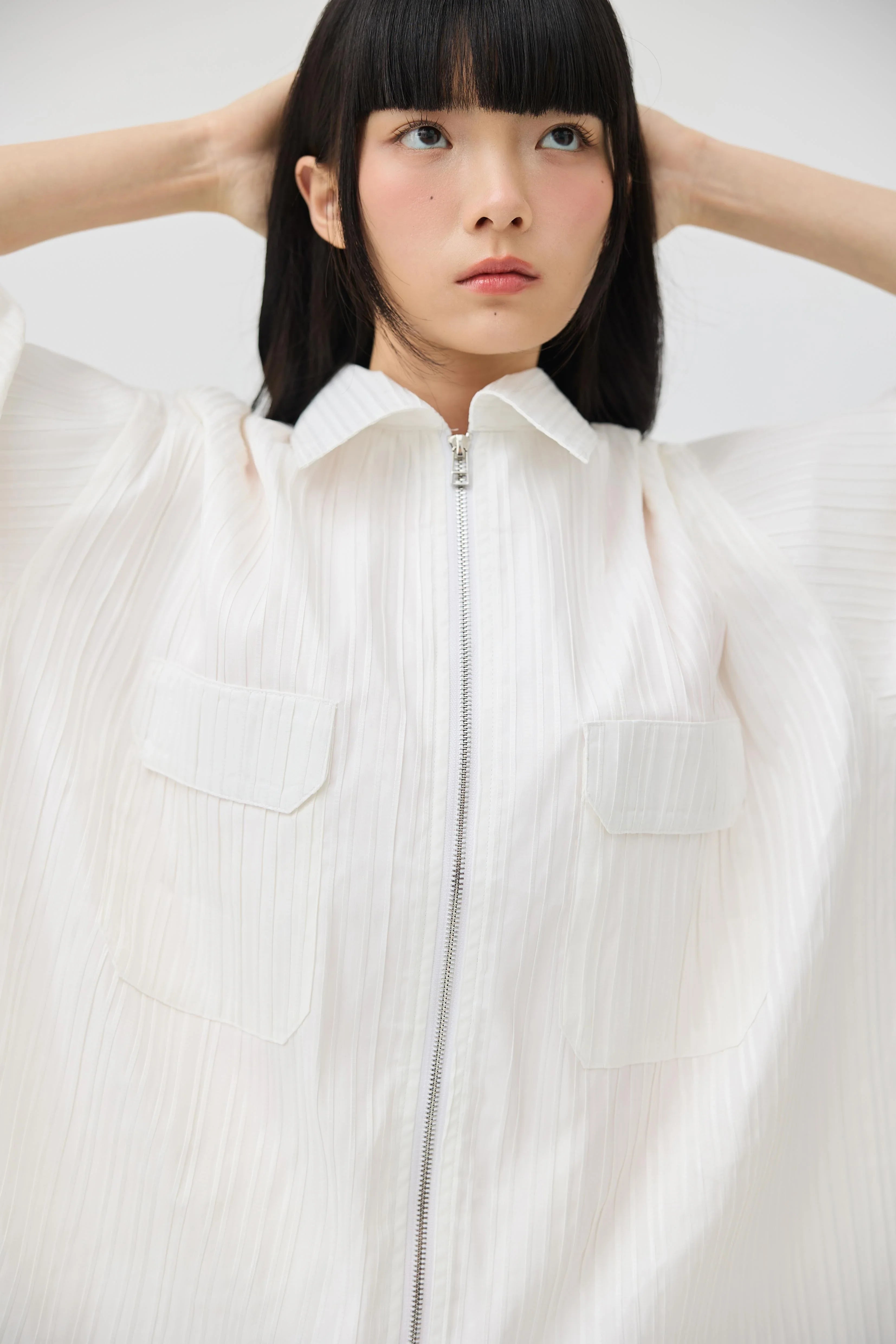 3EIGHTH | Fuwa Jacket In White Seersucker