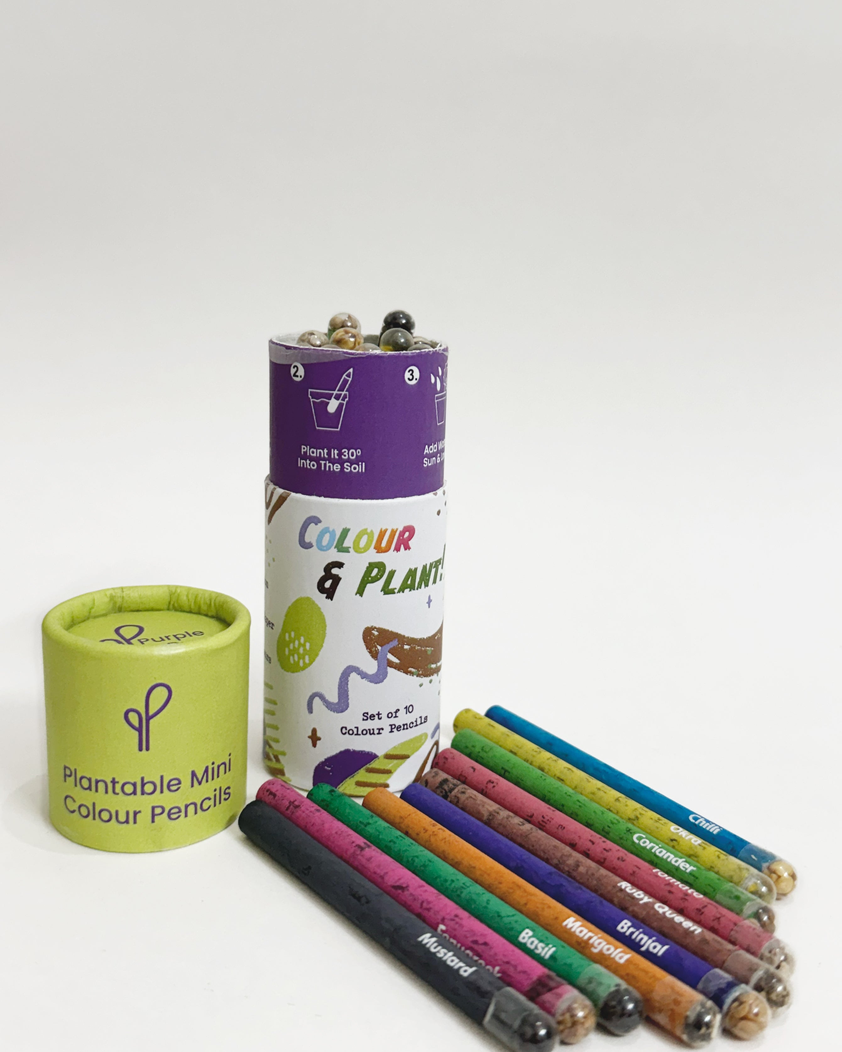 PURPLE AND PURE | Plantable Seed Coloured Pencils (Set of 10)