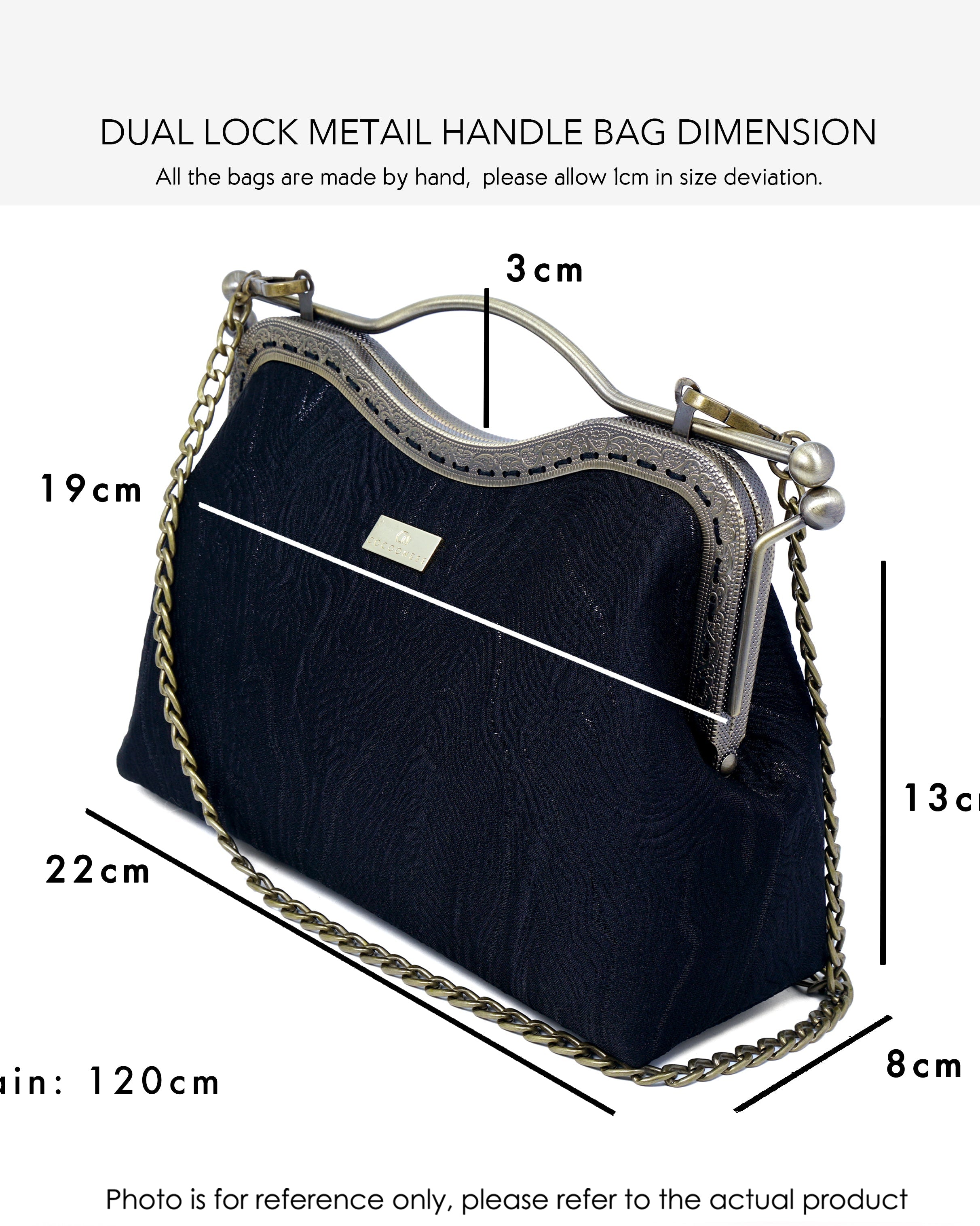 COCOONESE | Dual Lock Metal Handle Bag - Gold Lily