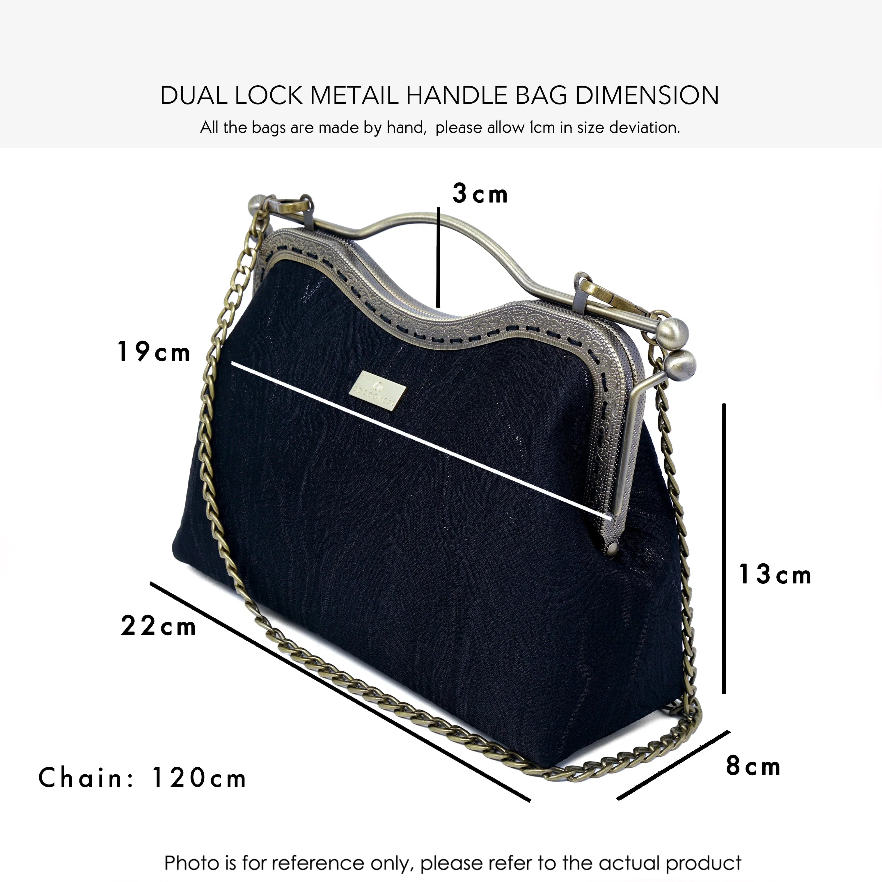COCOONESE | Dual Lock Metal Handle Bag - Gold Lily