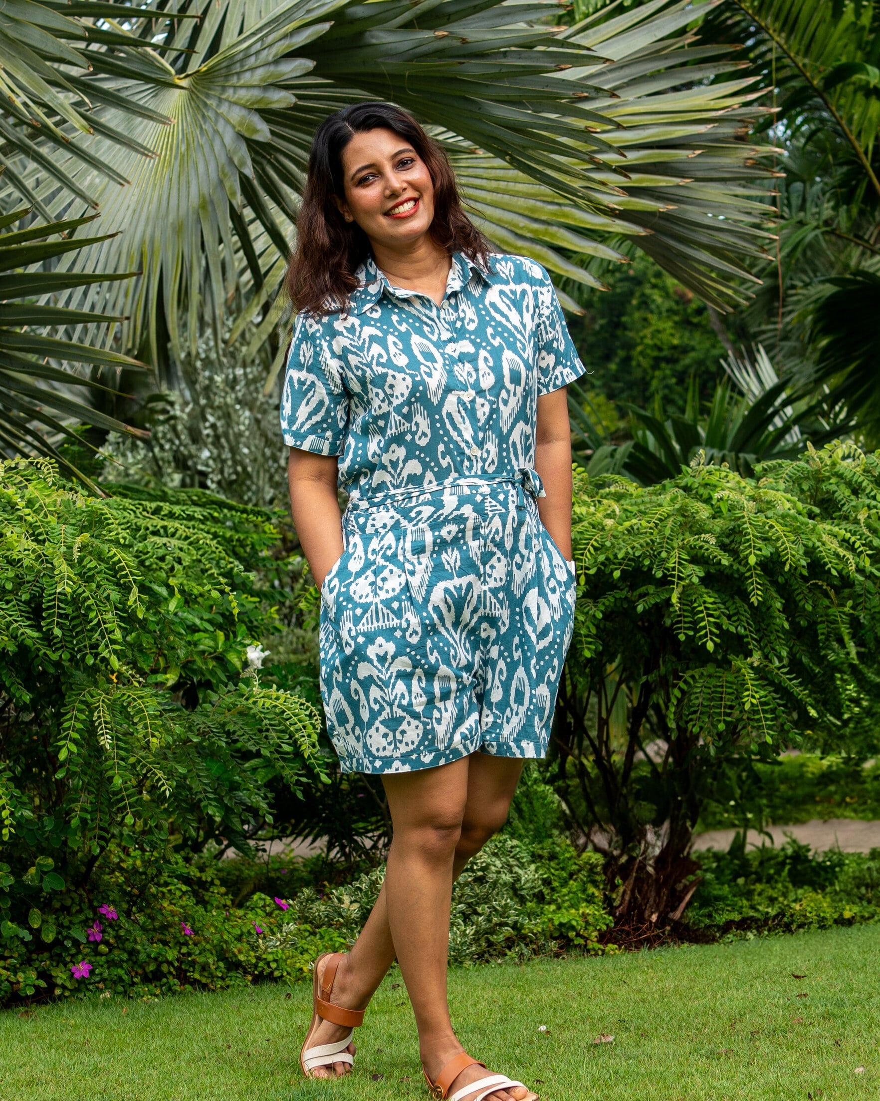 NIMBU | Ankara Blue Womens Cotton Playsuit