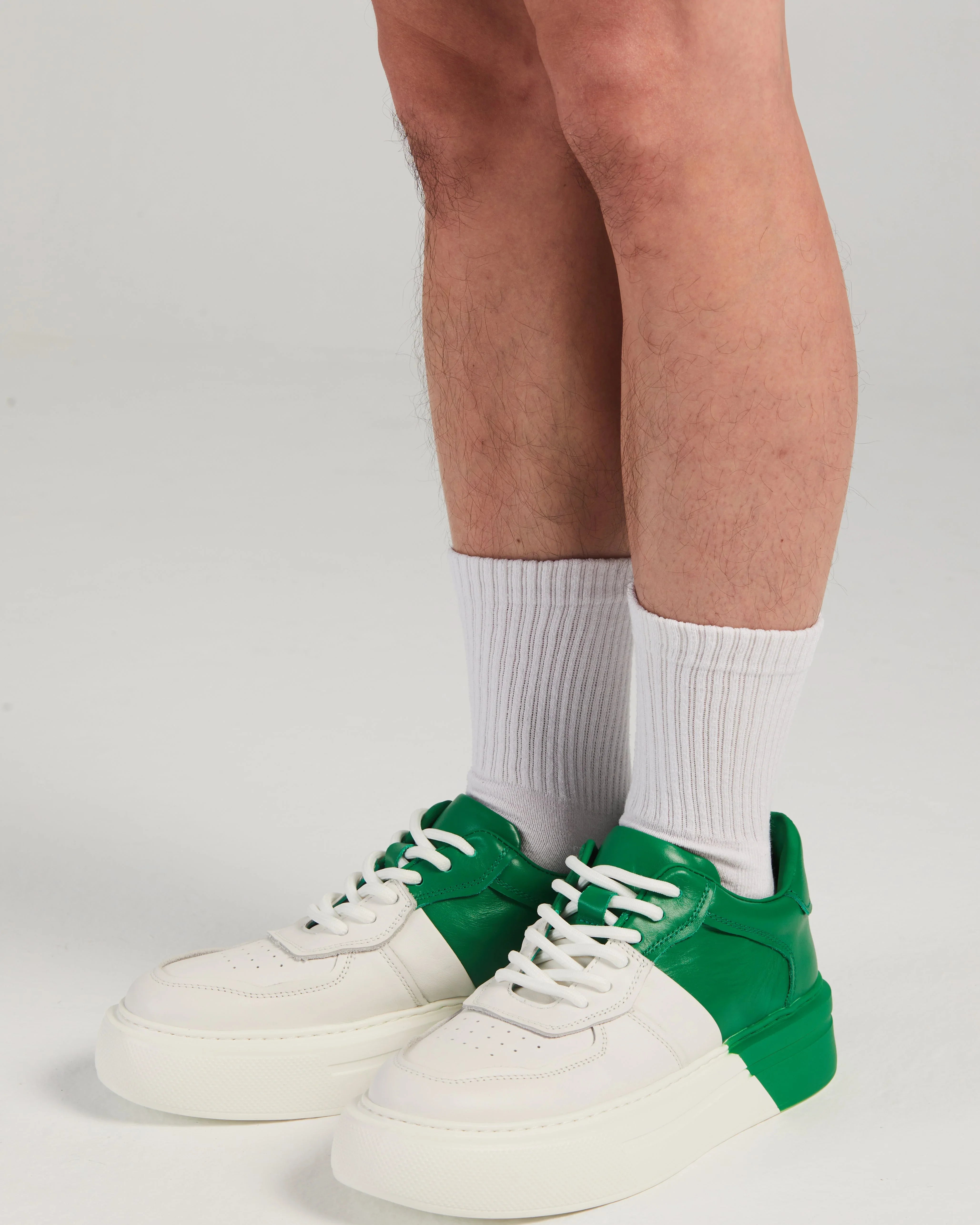 PROJECTWEAR | Fergie Dual Colour Leather Sneaker Green