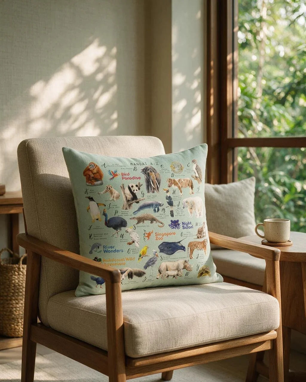 MANDAI WILDLIFE GROUP | MANDAI x SINGLAPA | A-Z Cushion Cover