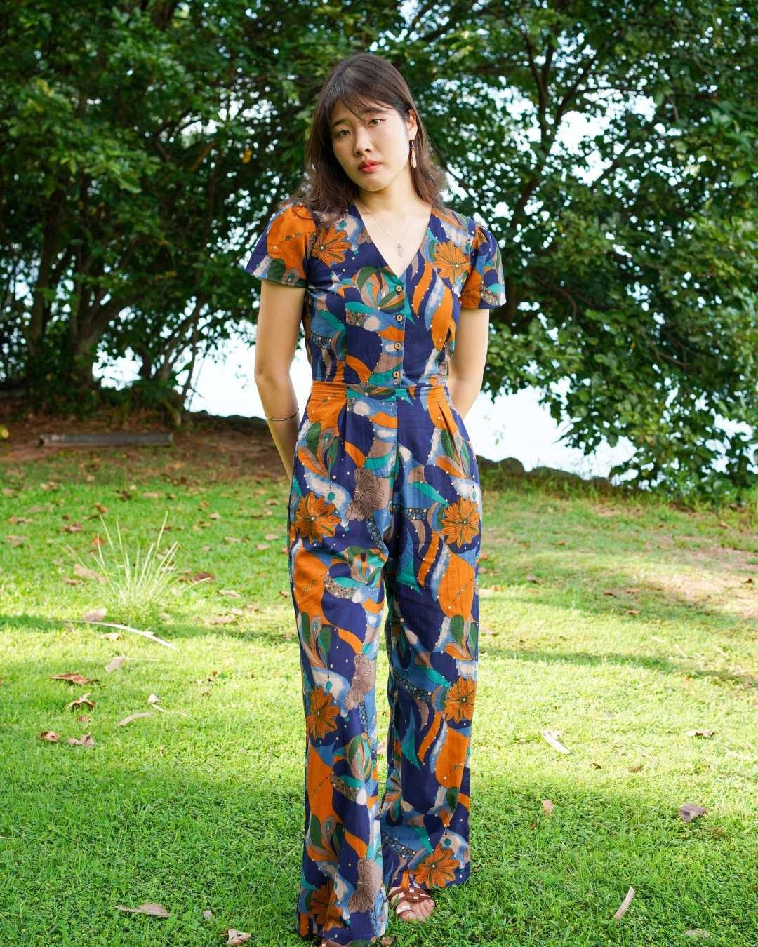 NIMBU | Calypso Women's Jumpsuit In Ocean Mosaic
