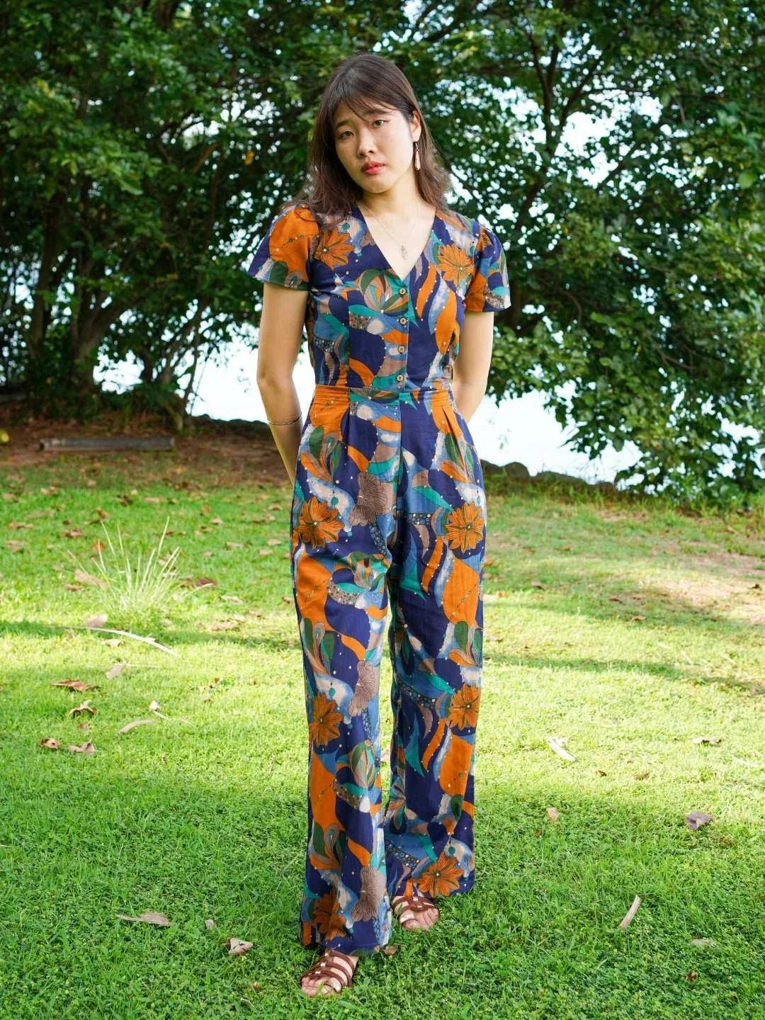 NIMBU | Calypso Women's Jumpsuit In Ocean Mosaic