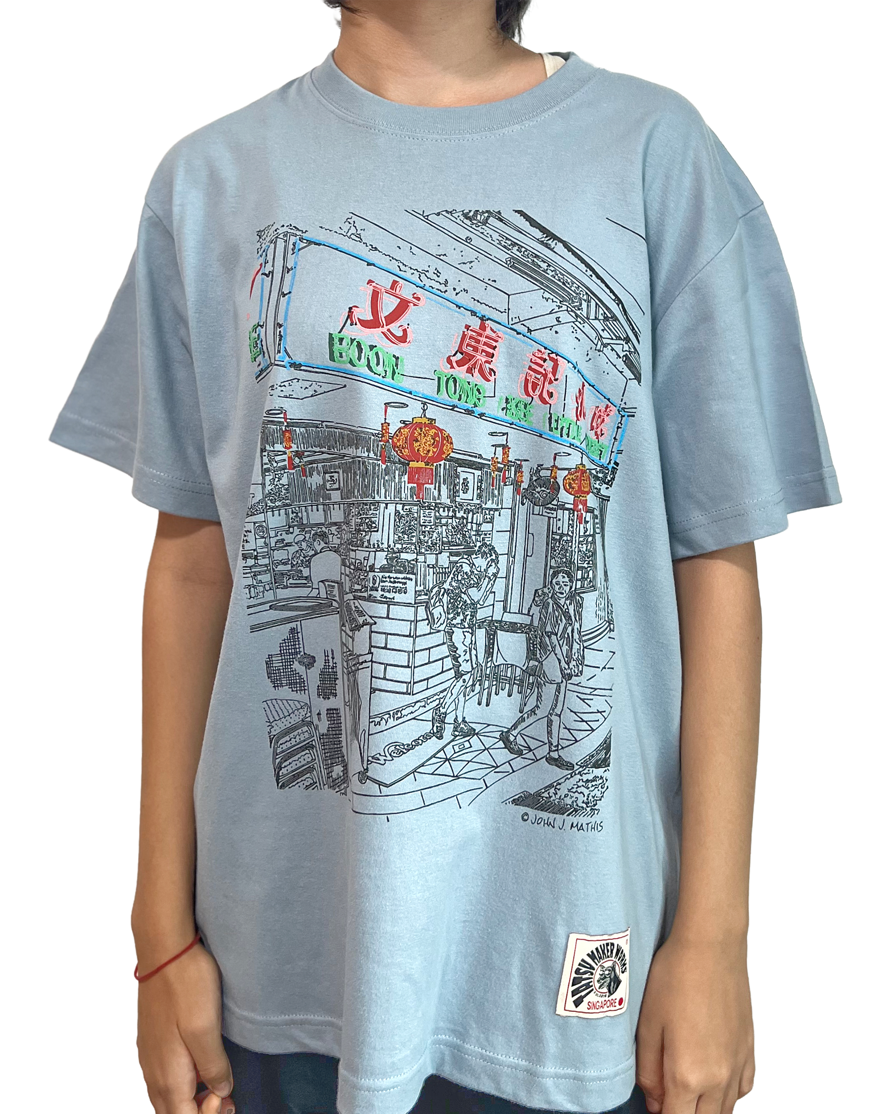 TATSU MAKER WORKS | Boon Tong Kee Little Gourmet T-Shirt | Acid Blue
