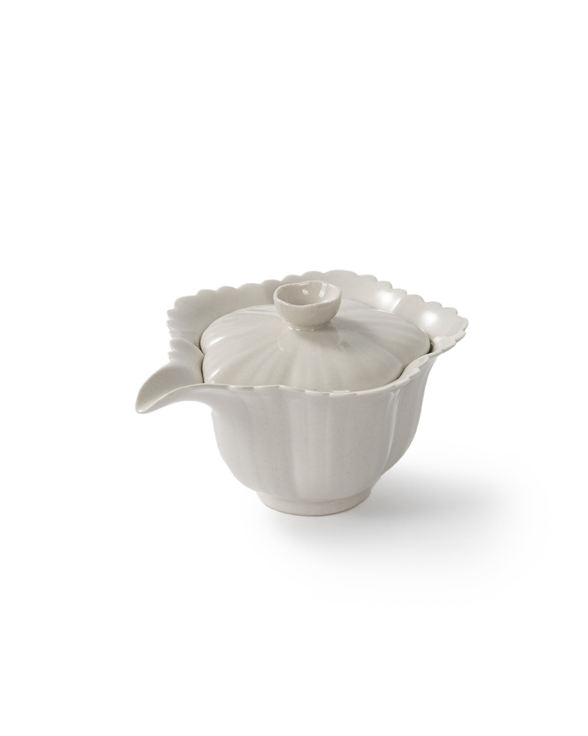 CRAFILAB | Ash Gray & Small Floral Edge Five & Petal Teapot