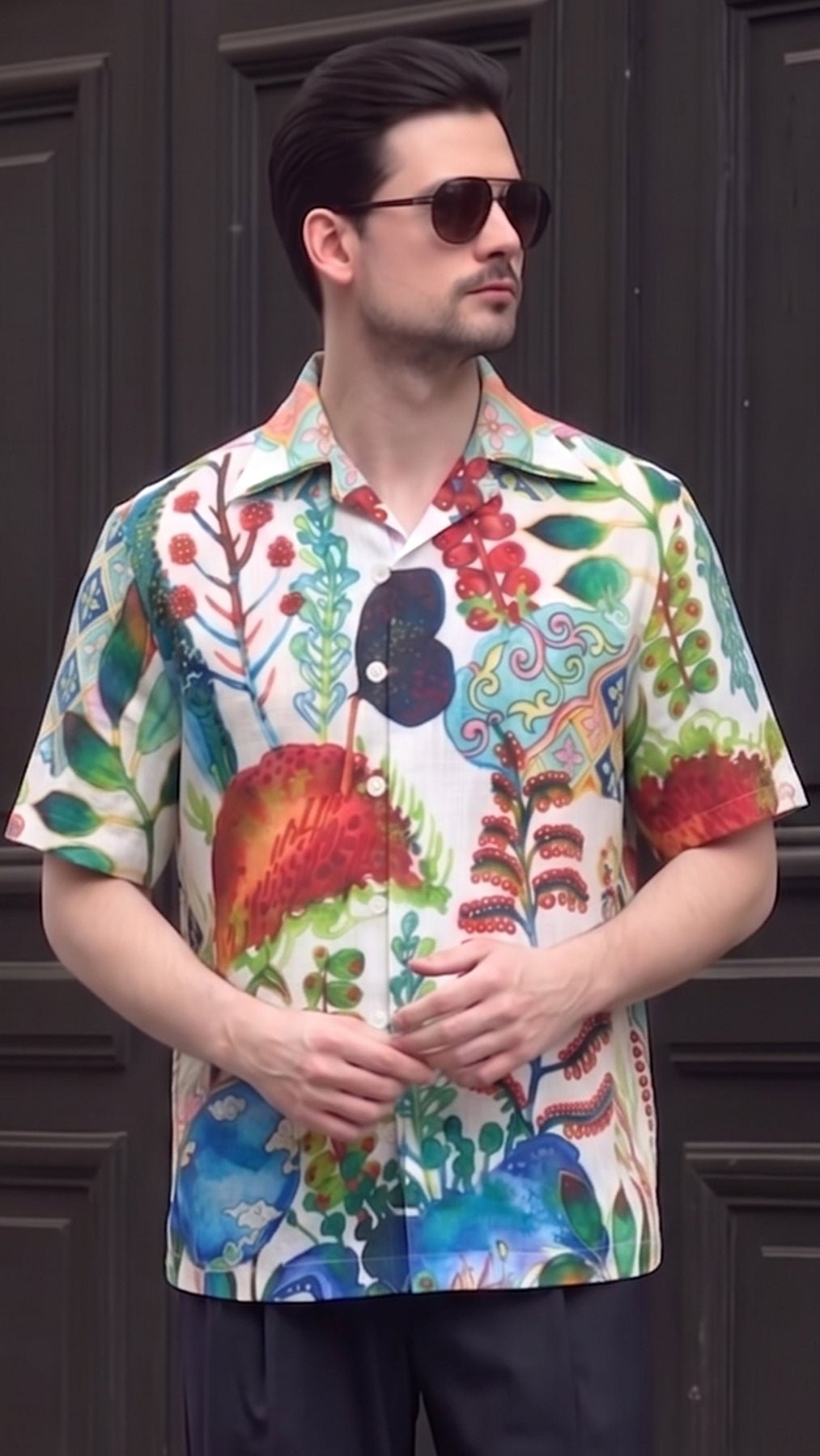 KANZI COLLECTION | Watercolor Botanical Shirt