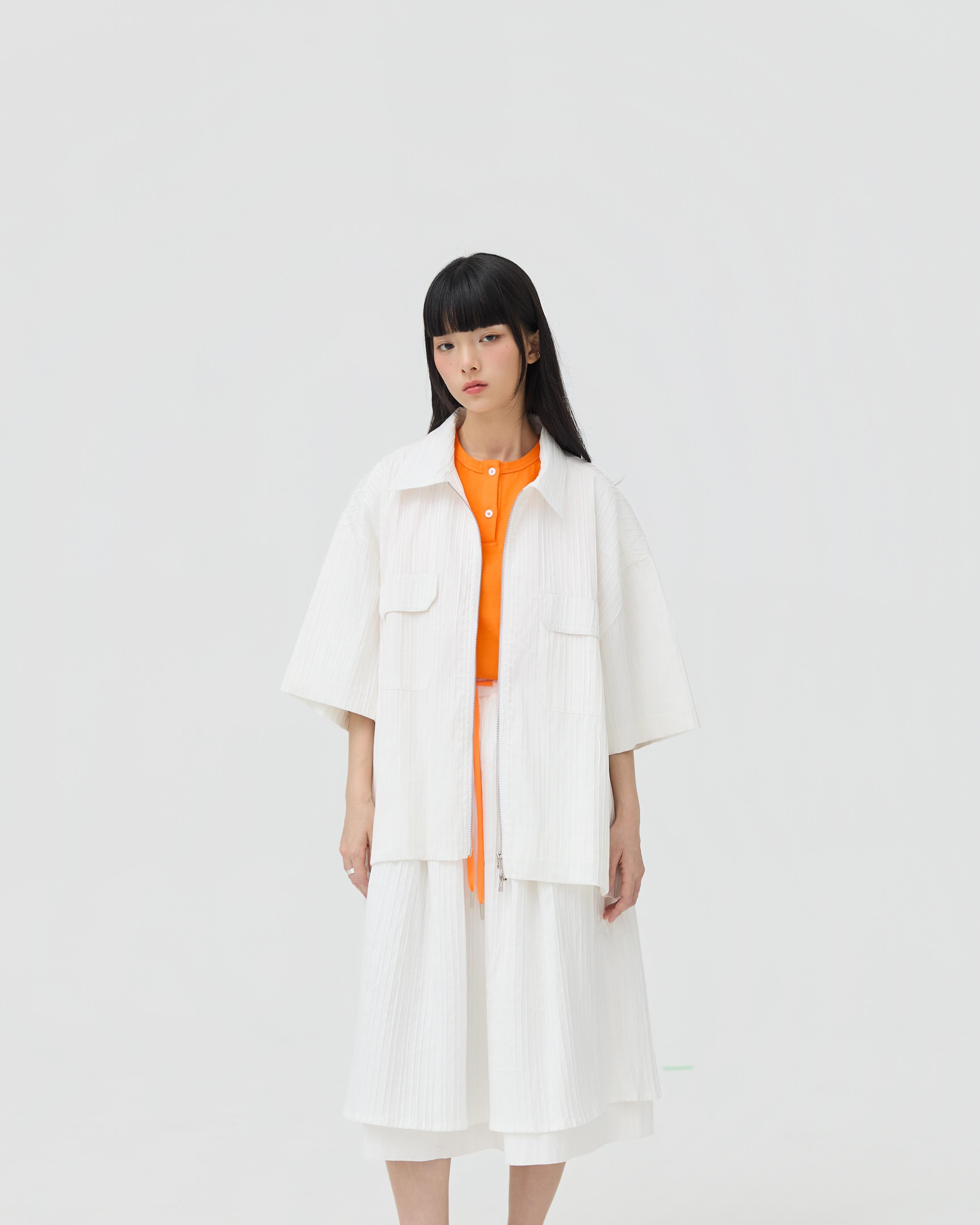 3EIGHTH | Fuwa Jacket In White Seersucker