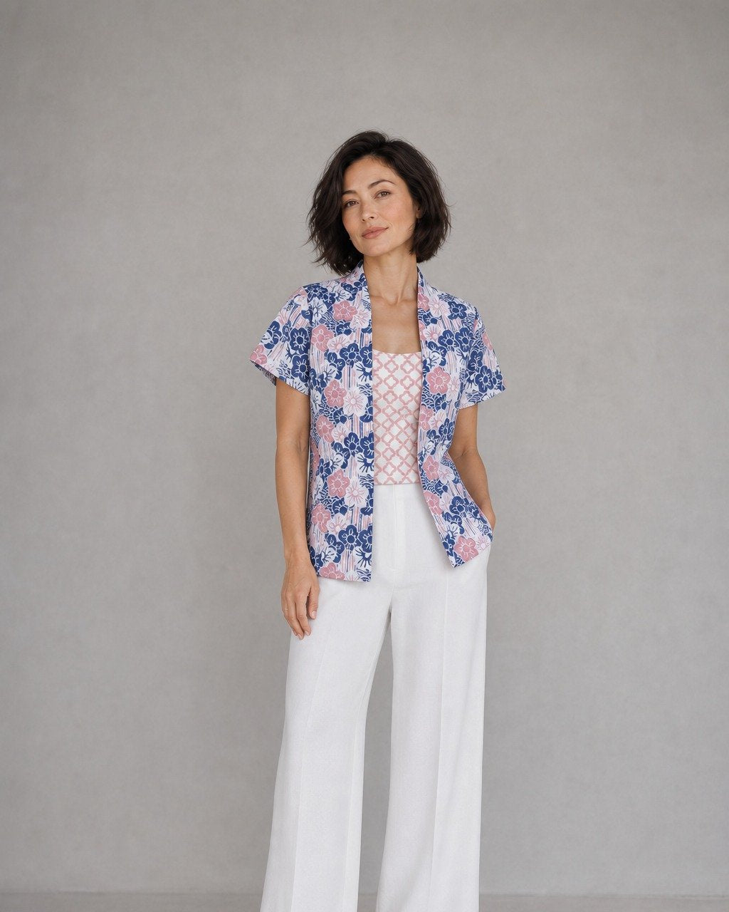 ANS.EIN | BANGKIT Blue & Pink Batik Kebaya Peplum Top