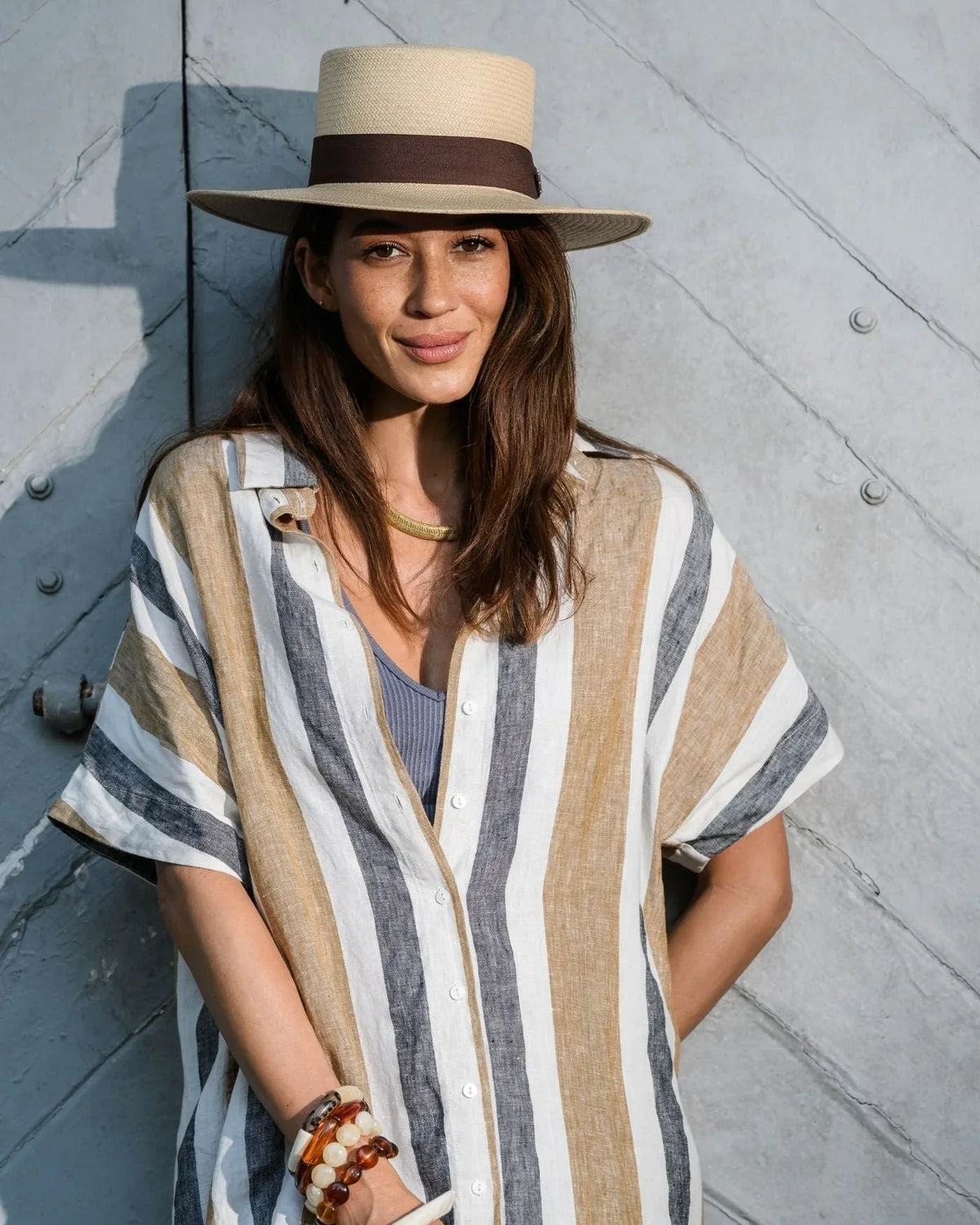 EDITION LIMITEE SINGAPORE | Shirt Dress Long | Charcoal Stripes