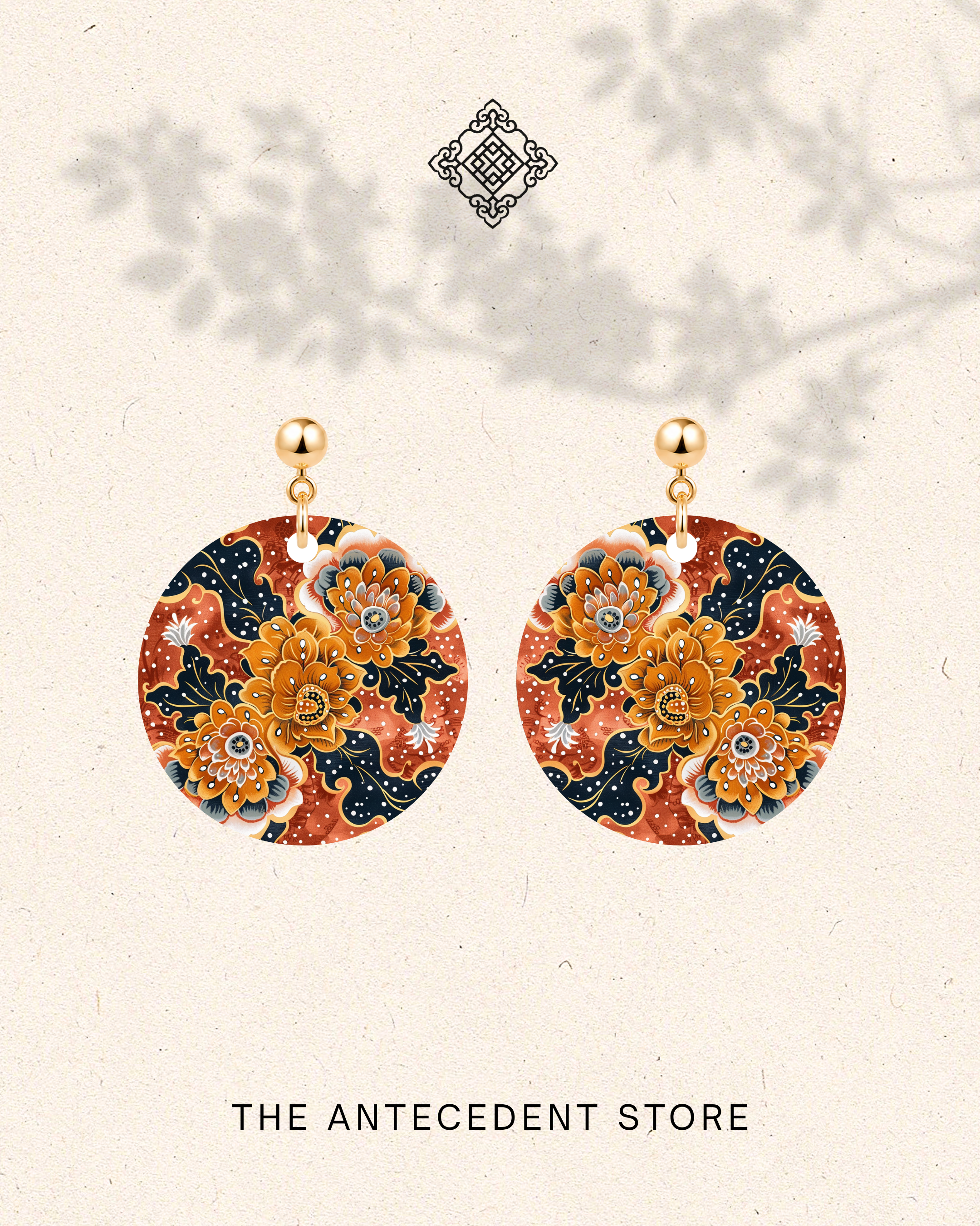 THE ANTECEDENT STORE | Batik Golden Bloom Earrings
