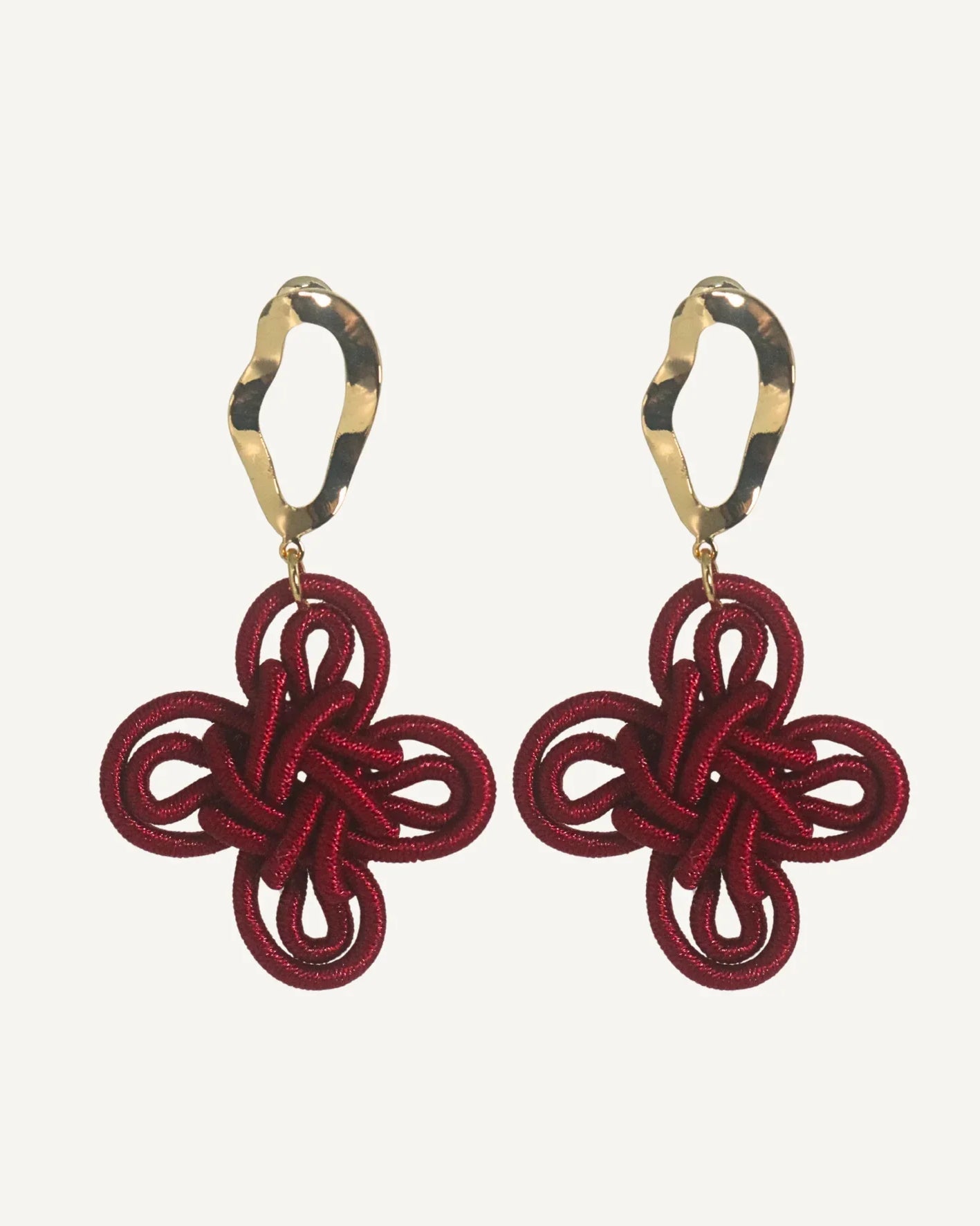 THE ANTECEDANT STORE | E - Statement Auspicious Knot Earrings S1 (Red)