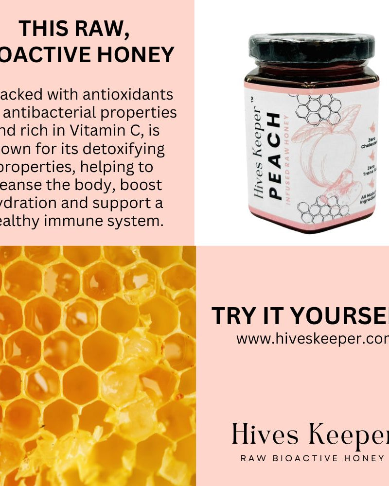 HIVES KEEPER | Infused Raw Honey (with Gift Box) - Peach Infused Raw Honey