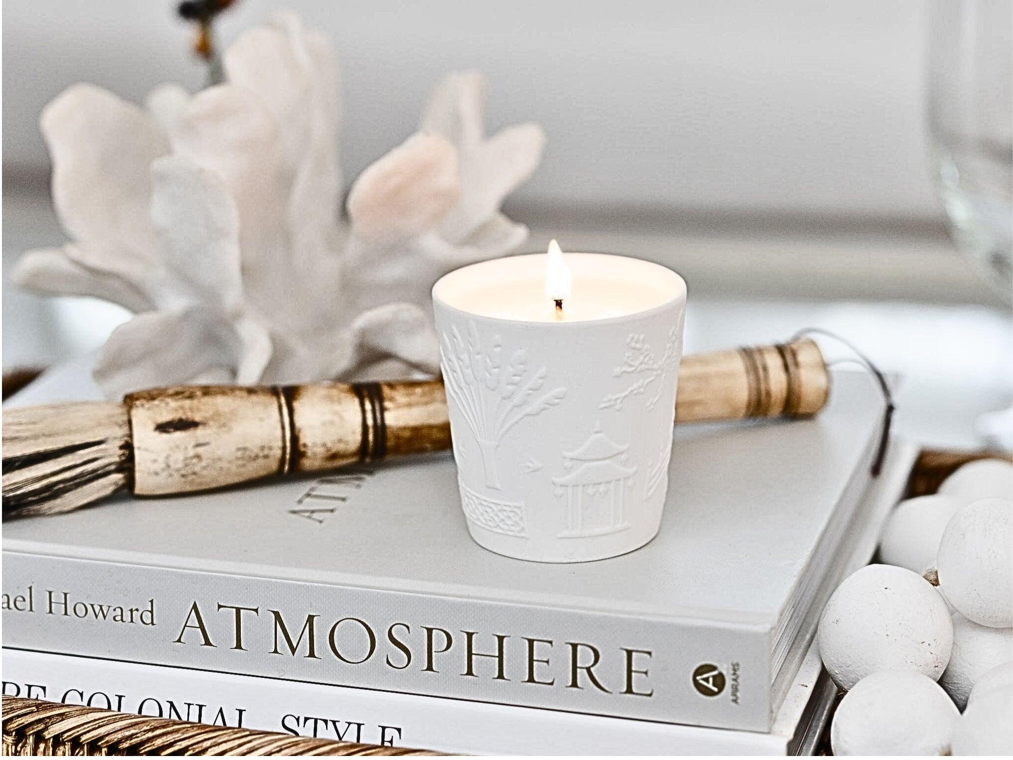 TEMPLE CANDLES | Chinoiserie Ceramic Candle