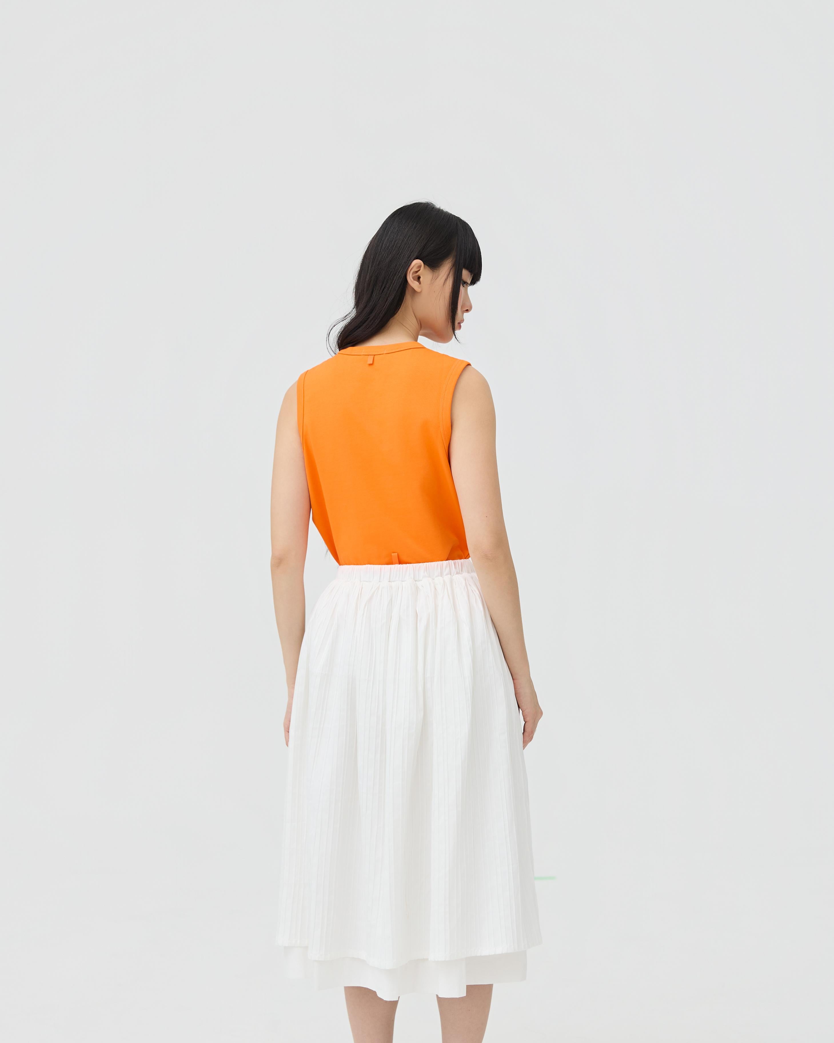 3EIGHTH | Futae Skirt In White Seersucker