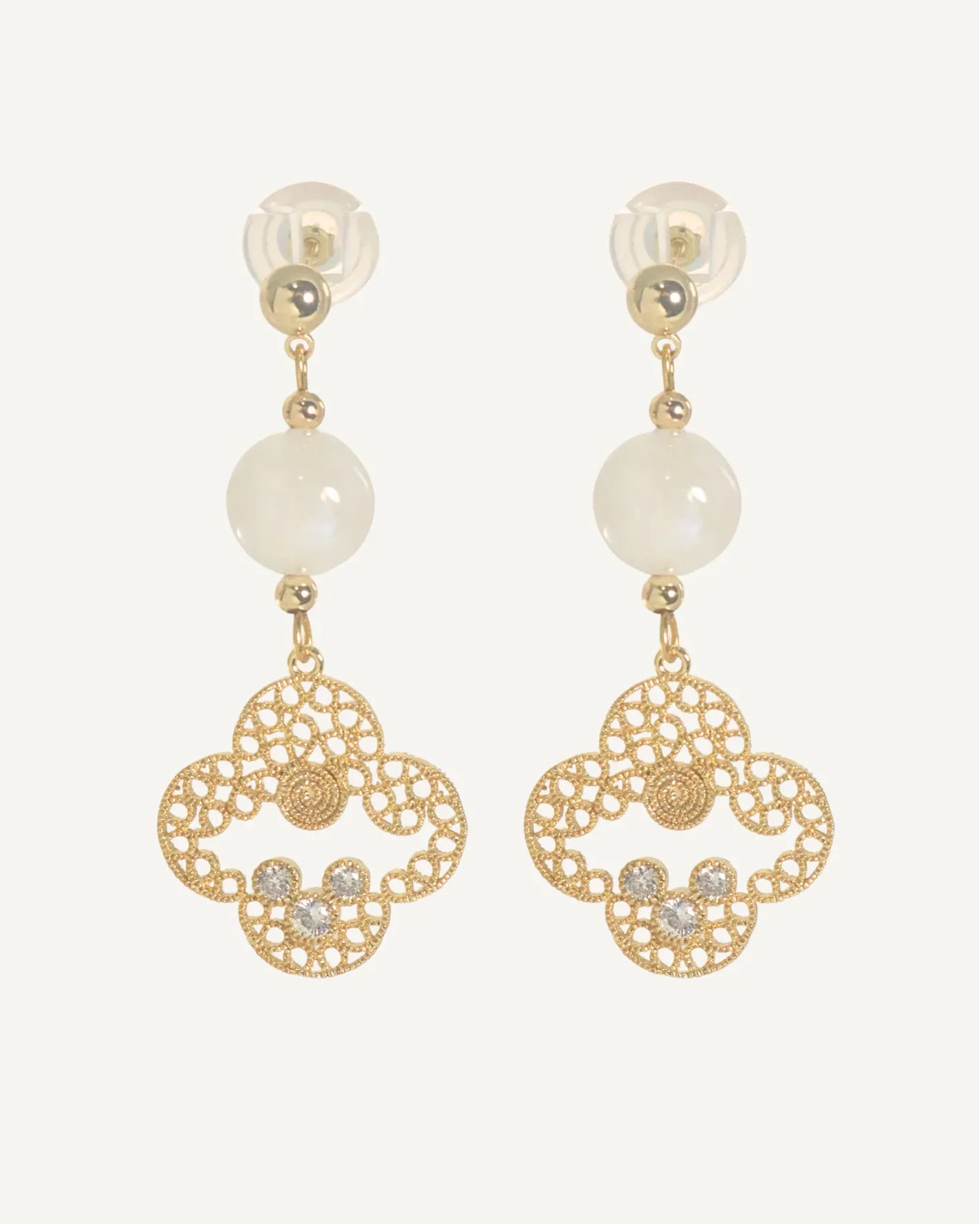 THE ANTECEDANT STORE | E - Moonstone Celestial Dangling Earrings