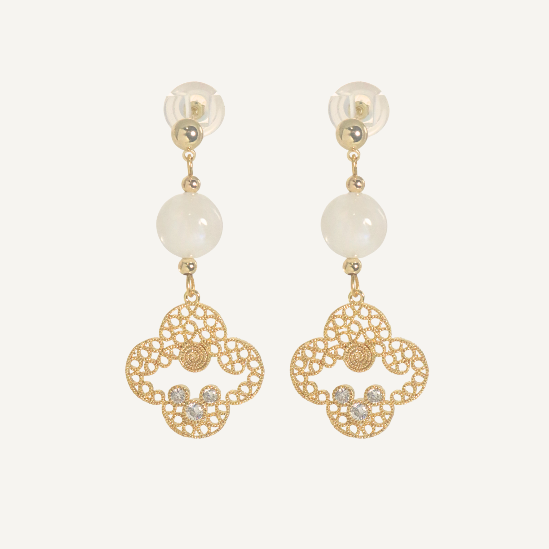 THE ANTECEDANT STORE | E - Moonstone Celestial Dangling Earrings