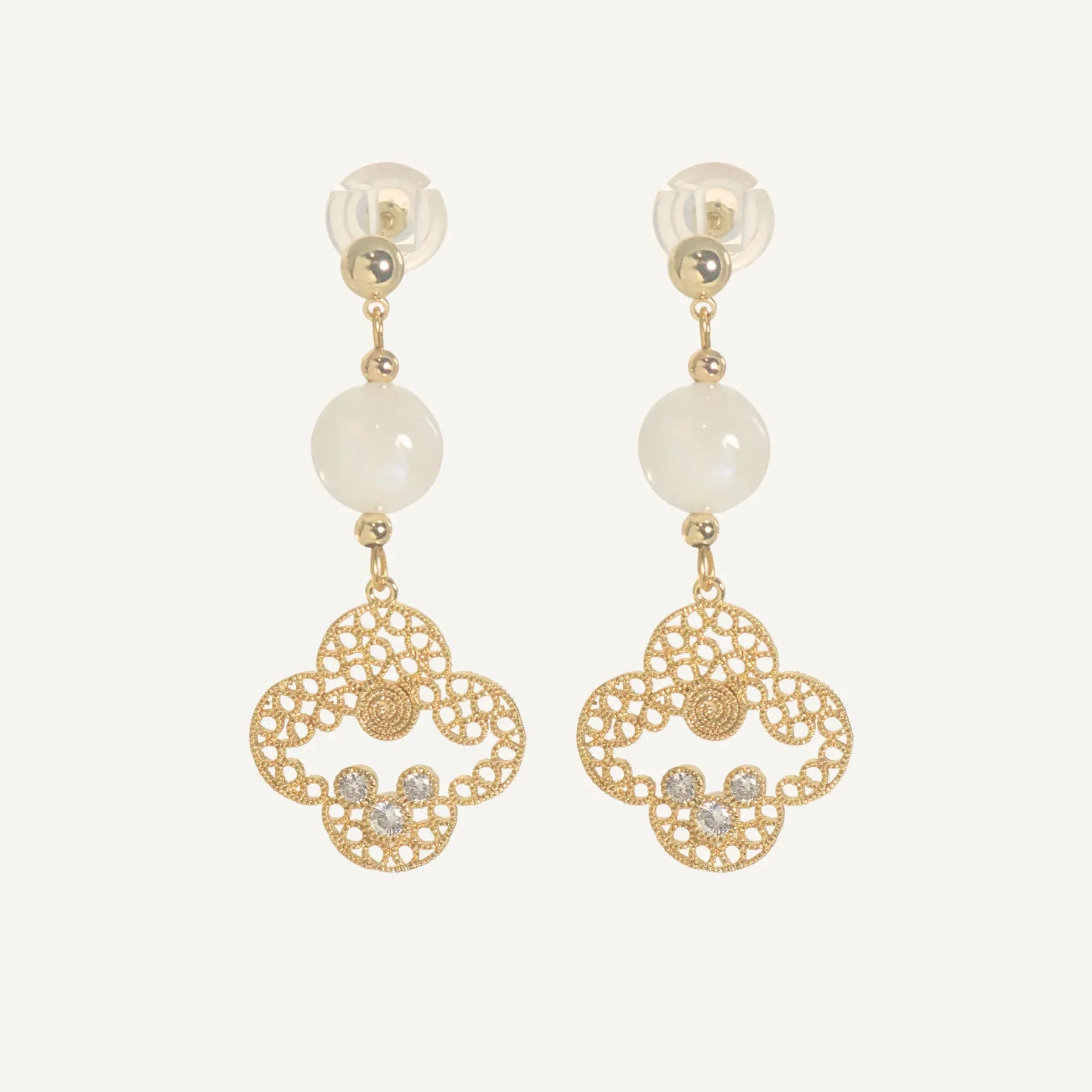 THE ANTECEDANT STORE | E - Moonstone Celestial Dangling Earrings