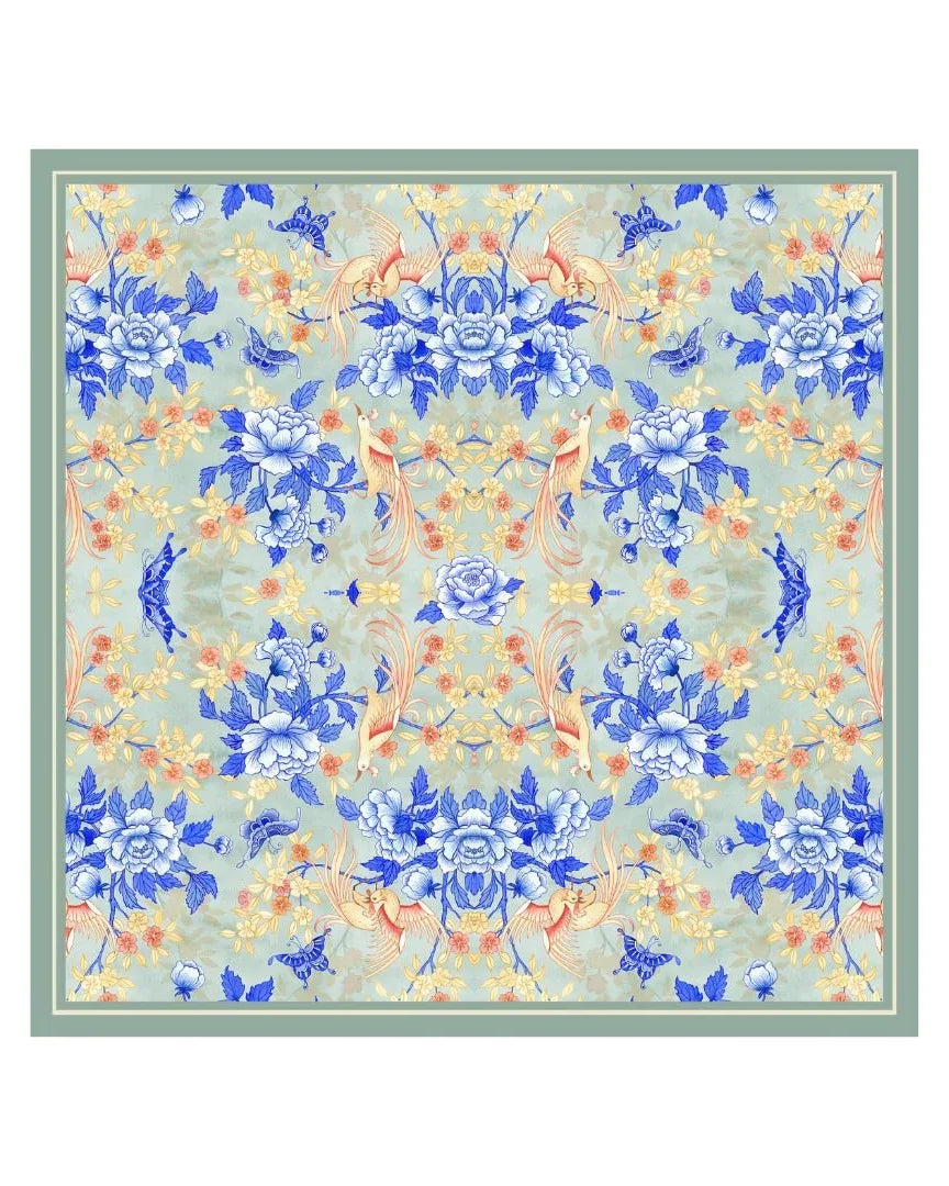 SINGLAPA | Birds & Butterfly Pocket Square