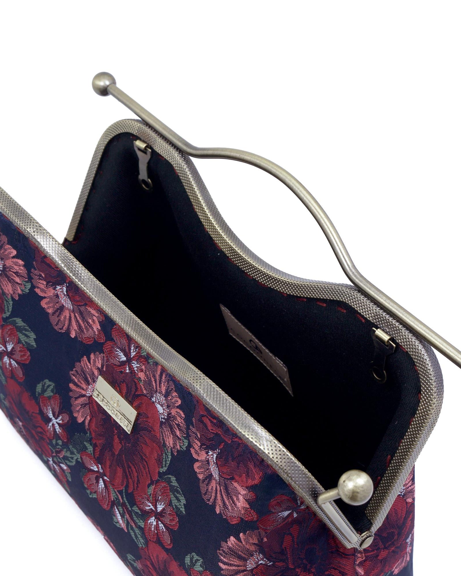 COCOONESE | Dual Lock Metal Handle Bag - Night Carnation
