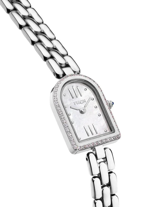 BLACK BY BLUE BRAVE | THCN N· II White Mother-of-Pearl Silver Bracelet Watch