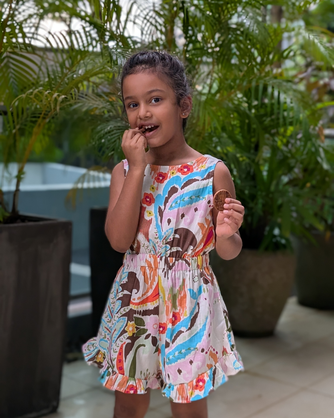 NIMBU | Moana White Unicorn Girls Playsuit in Cotton