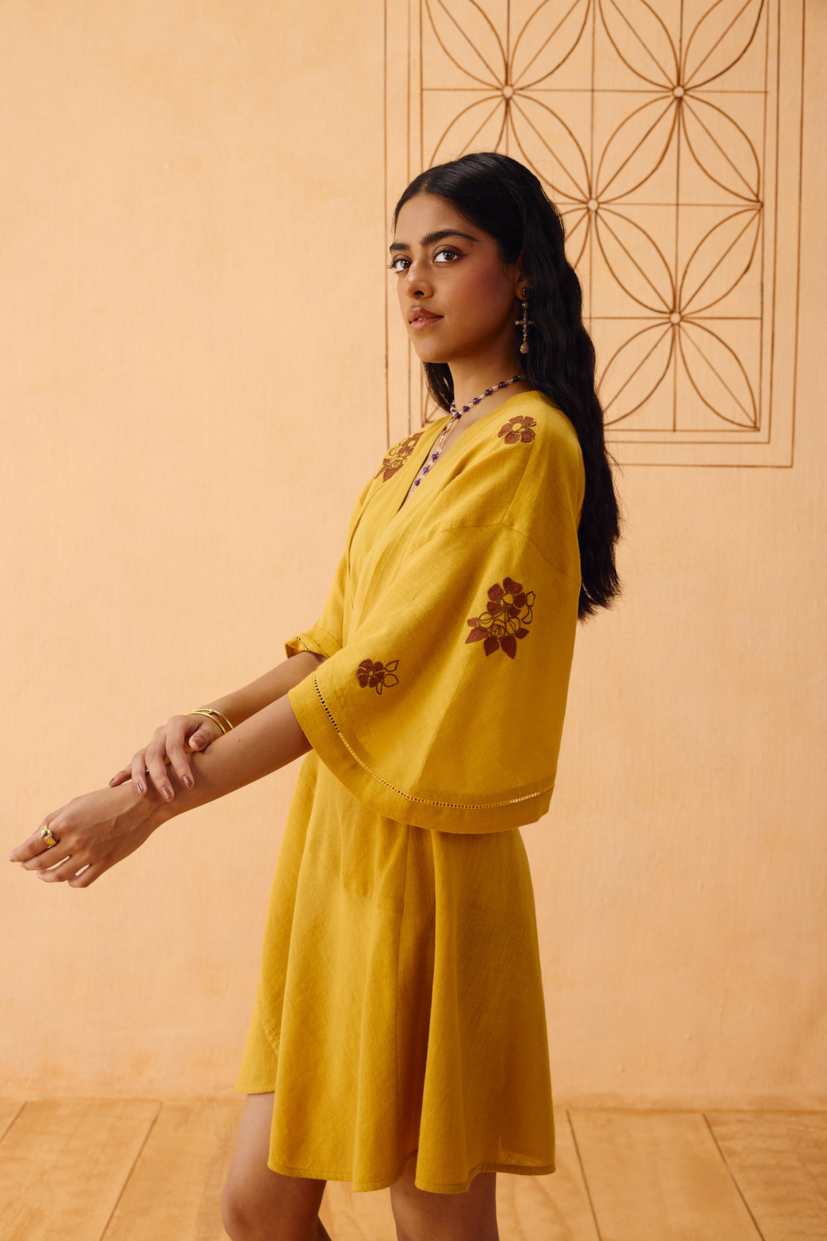 SUI | Glowing Garden Handspun Handwoven Organic Cotton Wrap Dress