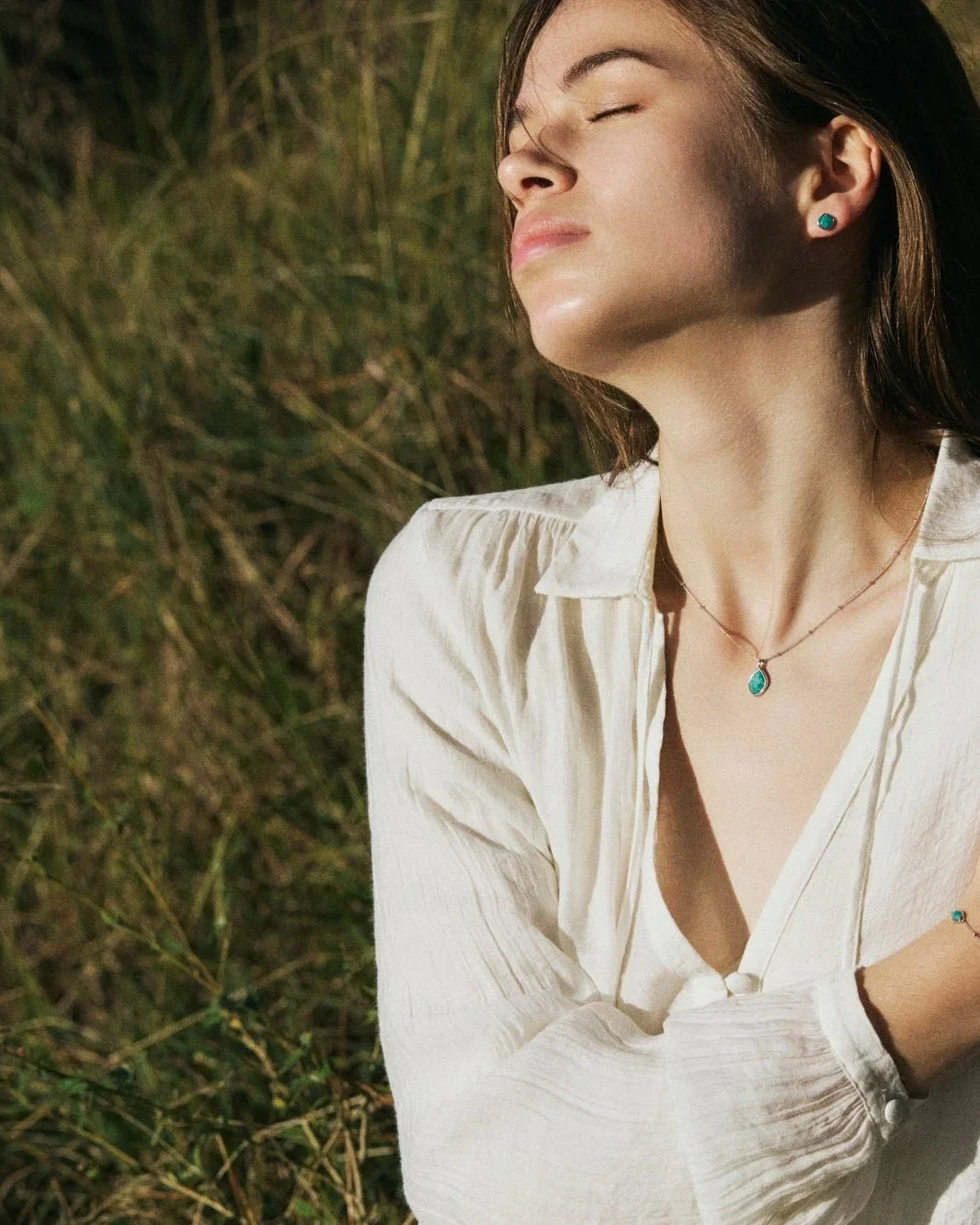 RINA LEE | Courage Amazonite Stud Earrings