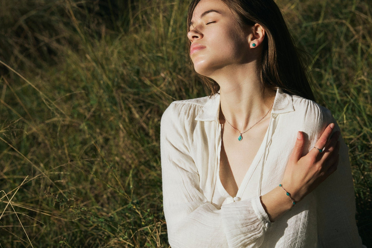 RINA LEE | Courage Amazonite Stud Earrings