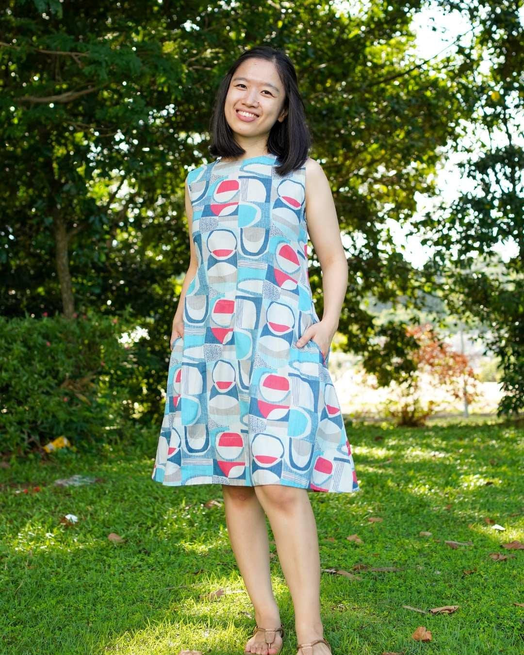 NIMBU | Isla Coral Blue Women's A-Line Dress
