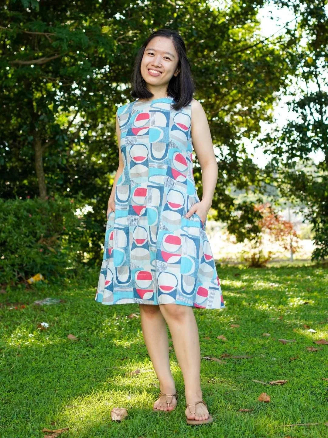 NIMBU | Isla Coral Blue Women's A-Line Dress
