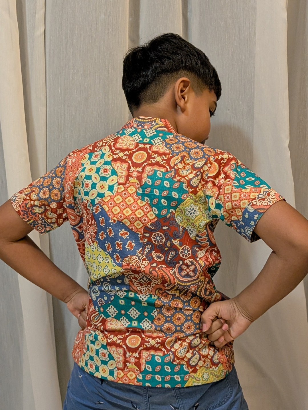 NIMBU | Harmony Multicolor Kids Mandarin Cotton Shirt