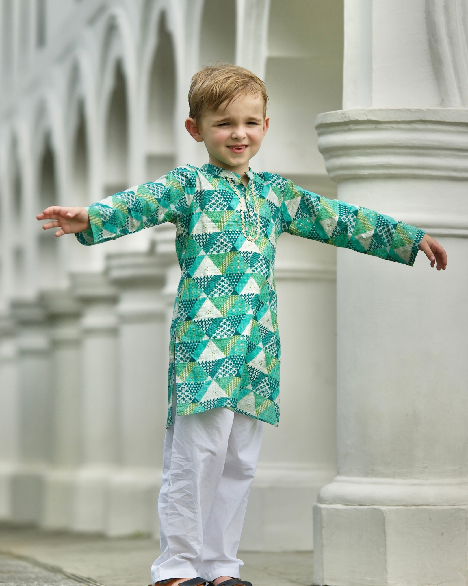NIMBU | Mehak Blue Boys Kurta Pajama in Cotton