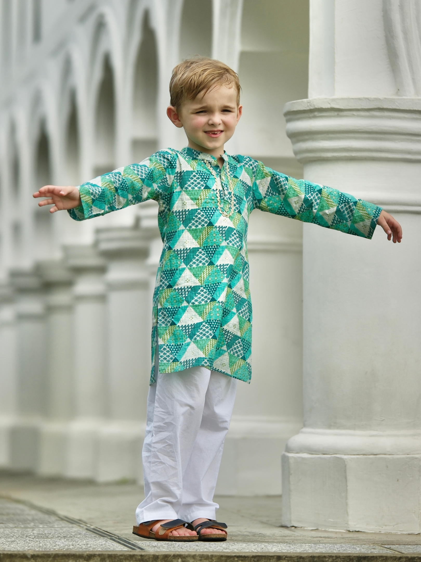NIMBU | Mehak Blue Boys Kurta Pajama in Cotton