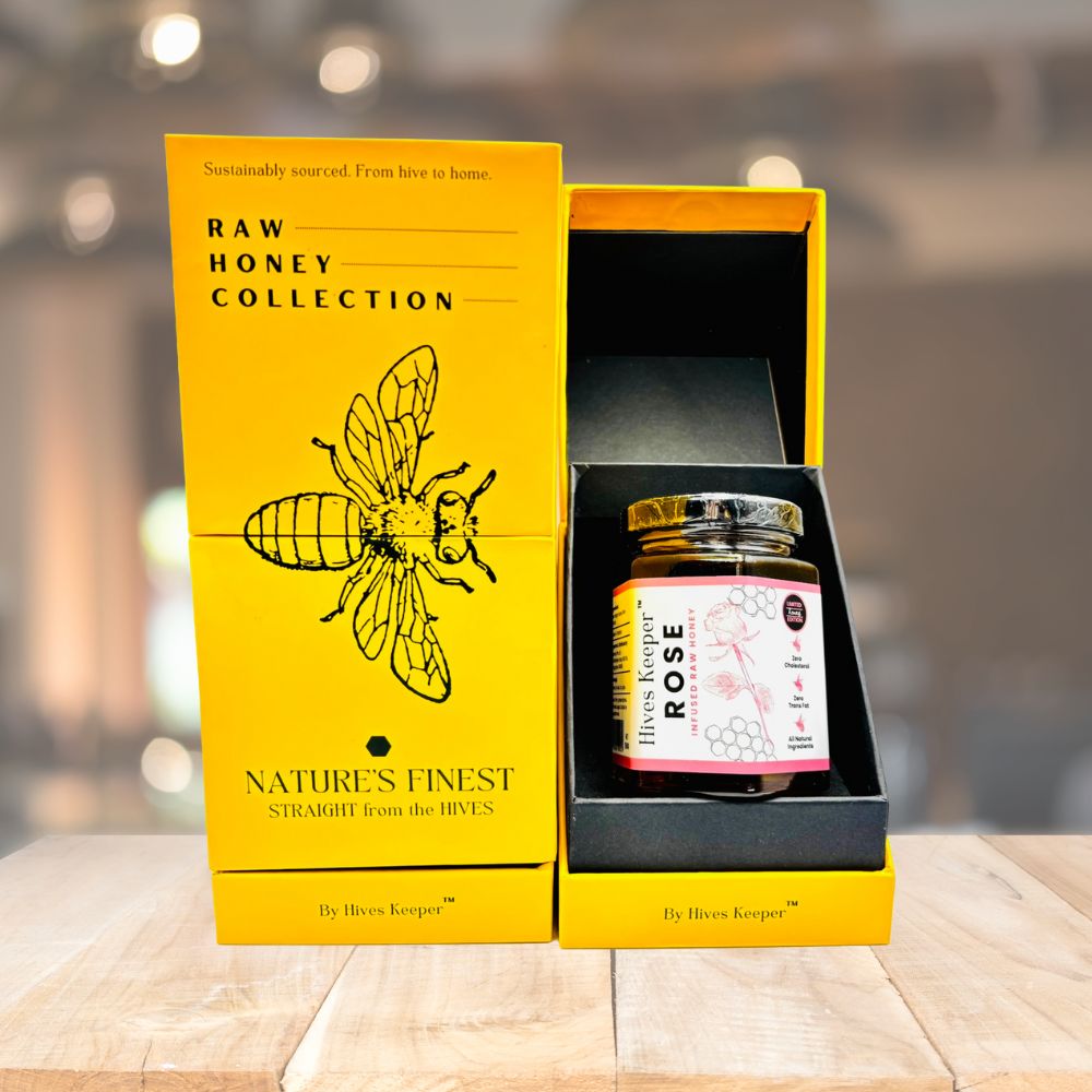 HIVES KEEPER | Infused Raw Honey (with Gift Box) - Rose Infused Raw Honey (Limited Honey Edition)
