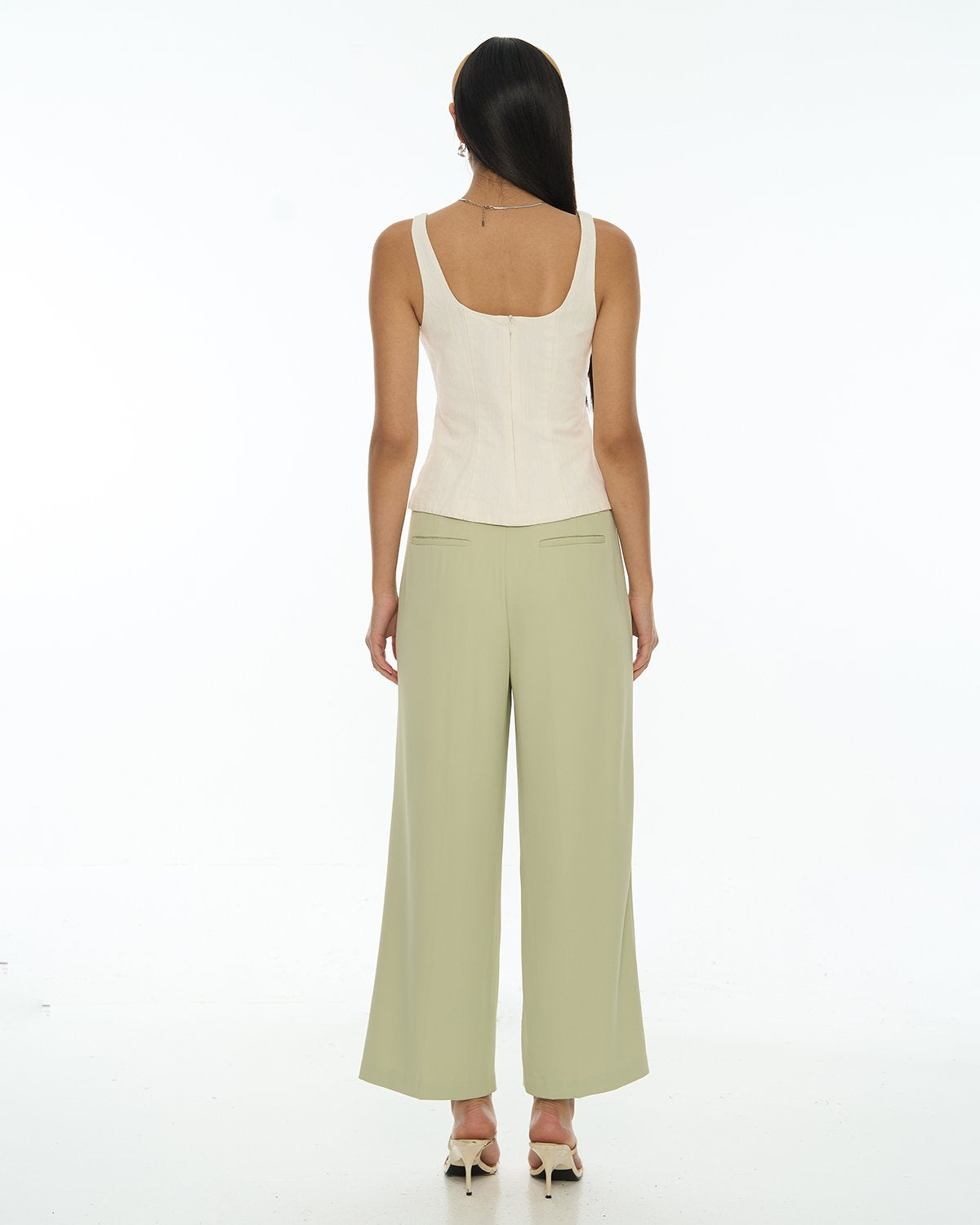 DRESSINGPAULA | Waistband Flap Wide Leg Pants