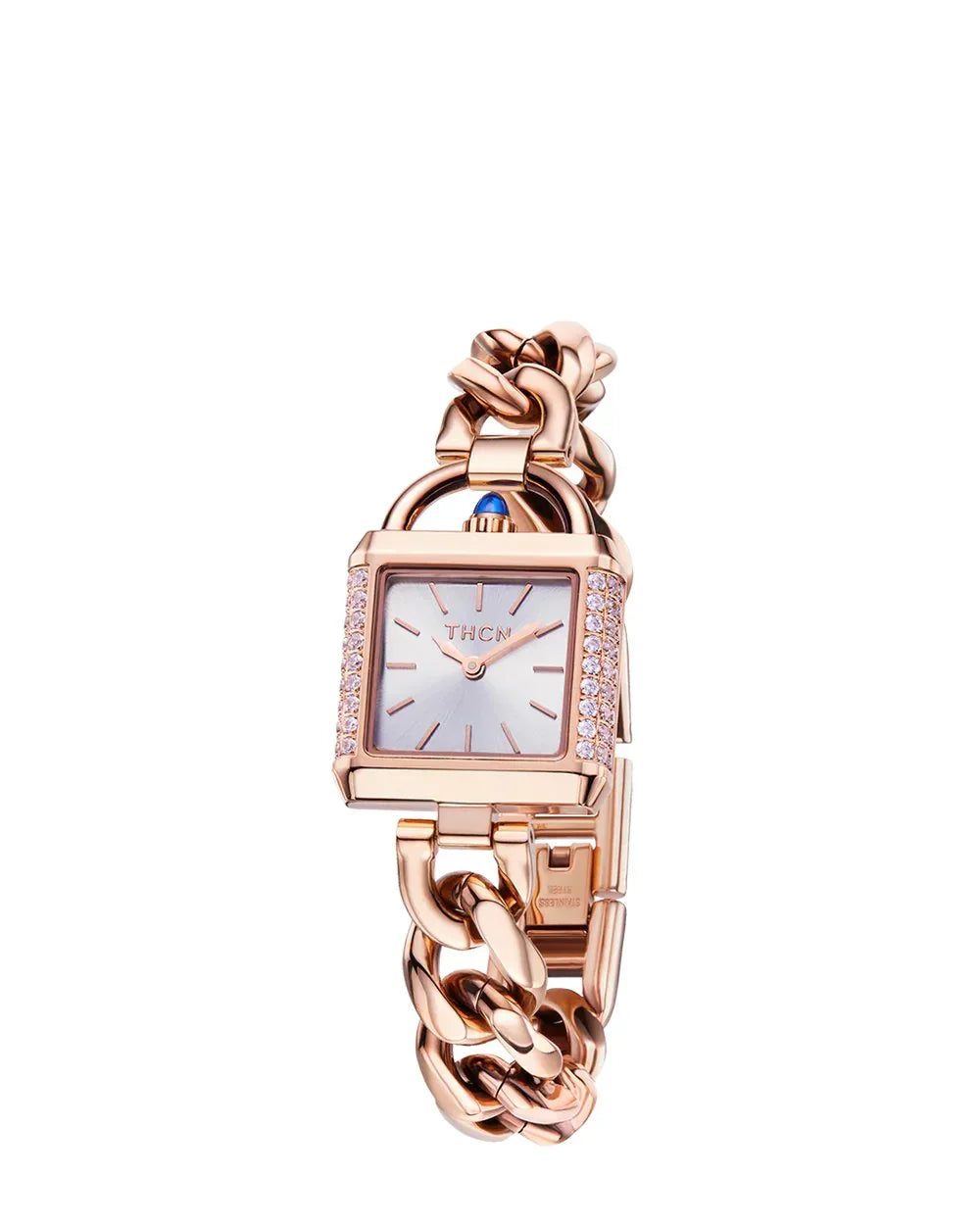 BLACK BY BLUE BRAVE | THCN Cยท II White Sunray Dial Rose Gold Chain-Link Watch