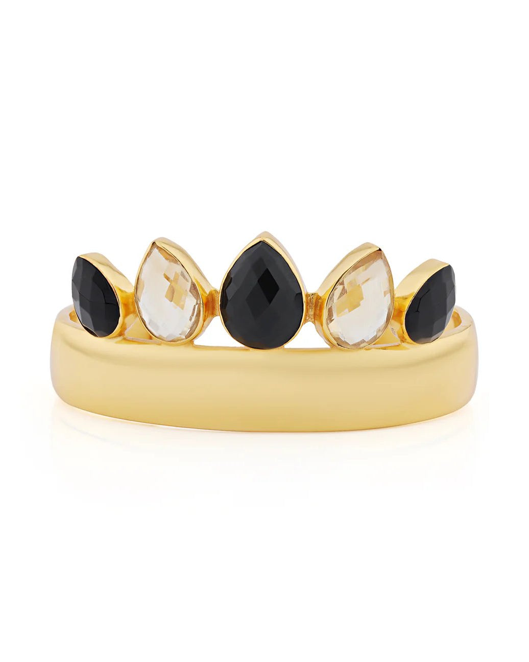 BOHEME BY VERO | Amazonia Bangle With Stones - 5 Stones | Black Onyx & Citrine
