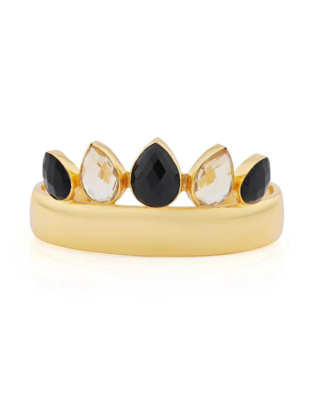 BOHEME BY VERO | Amazonia Bangle With Stones - 5 Stones | Black Onyx & Citrine