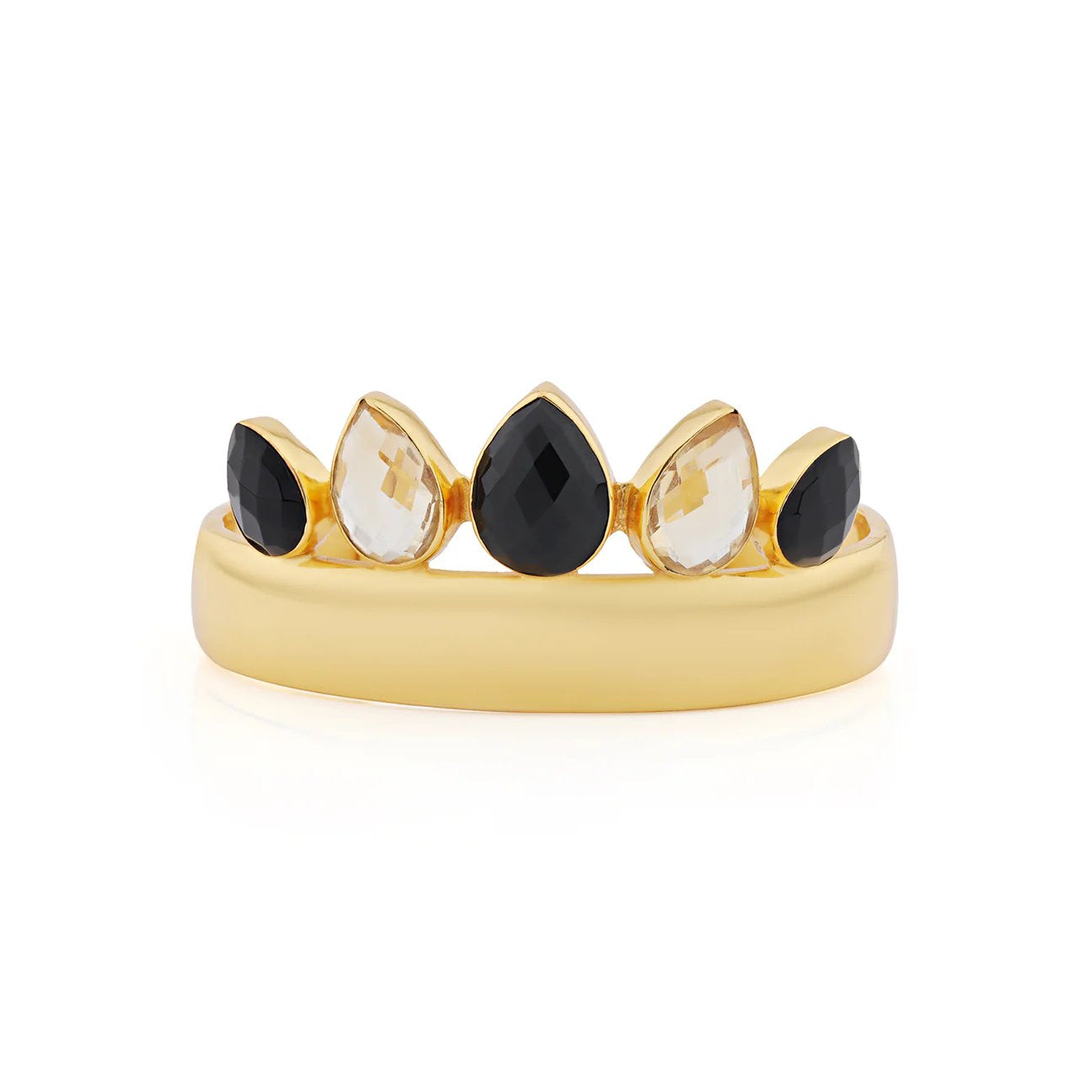 BOHEME BY VERO | Amazonia Bangle With Stones - 5 Stones | Black Onyx & Citrine
