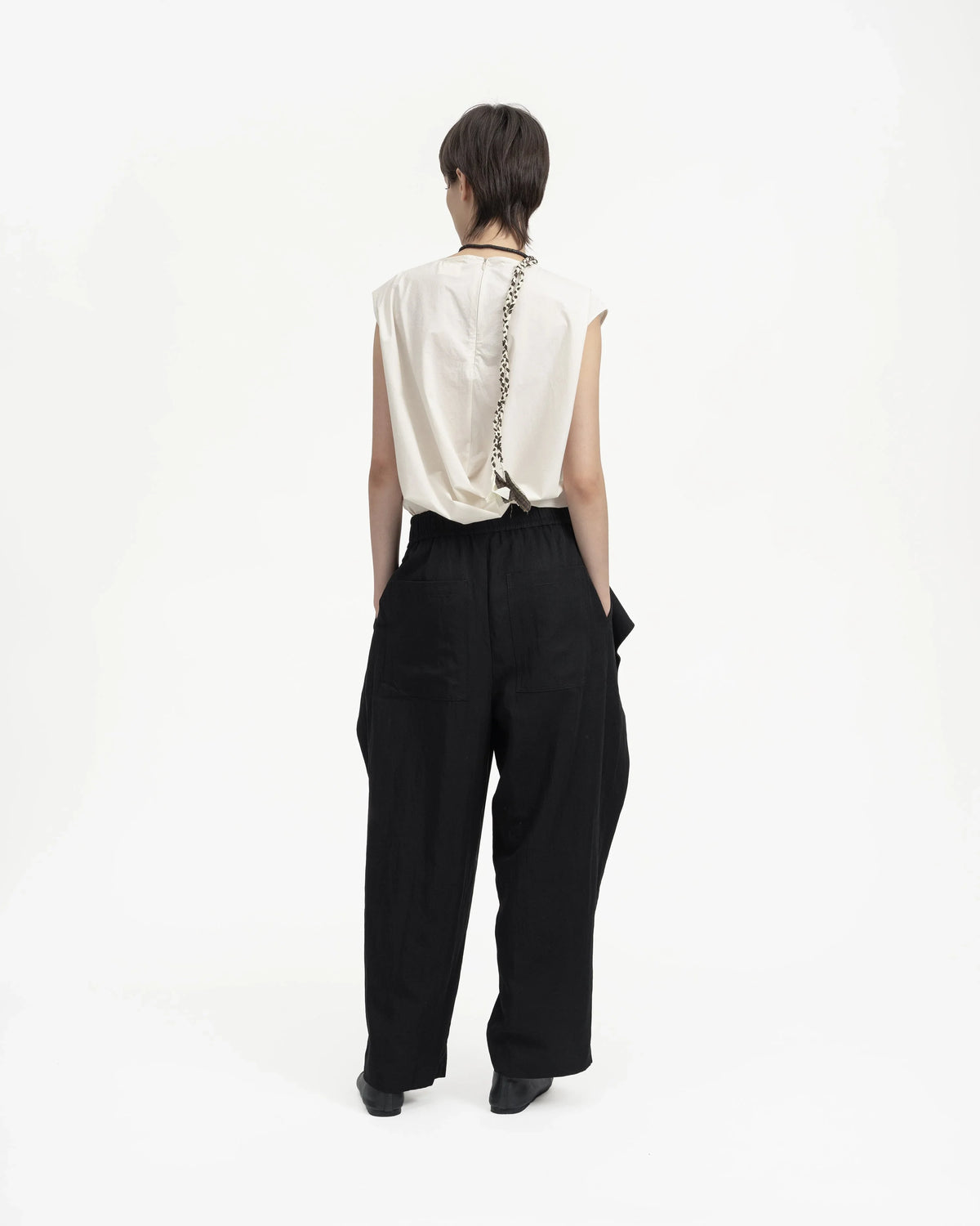 GRAYE | Sash Wrap Trousers | Black