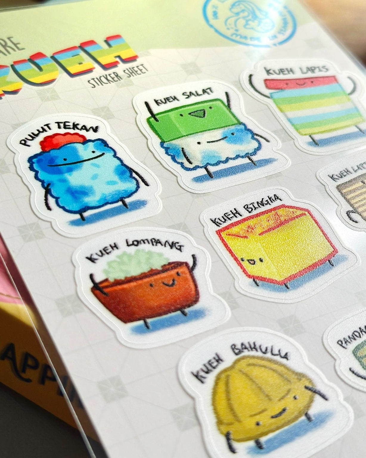 NOM | NOM x BearlyCaffeinated Breakfast Set And Kueh Sticker Sheet